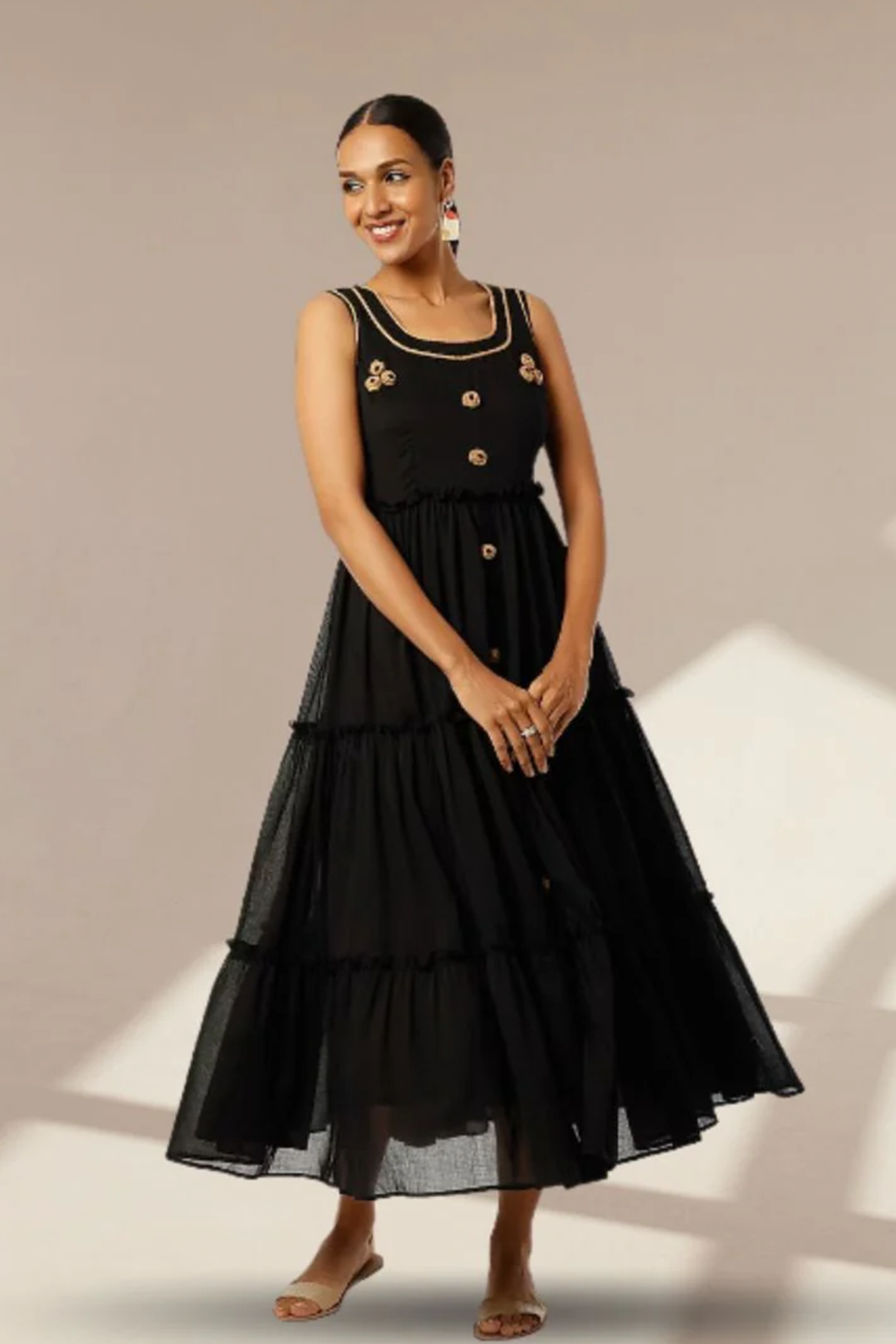 Black Summer Bloom Dress