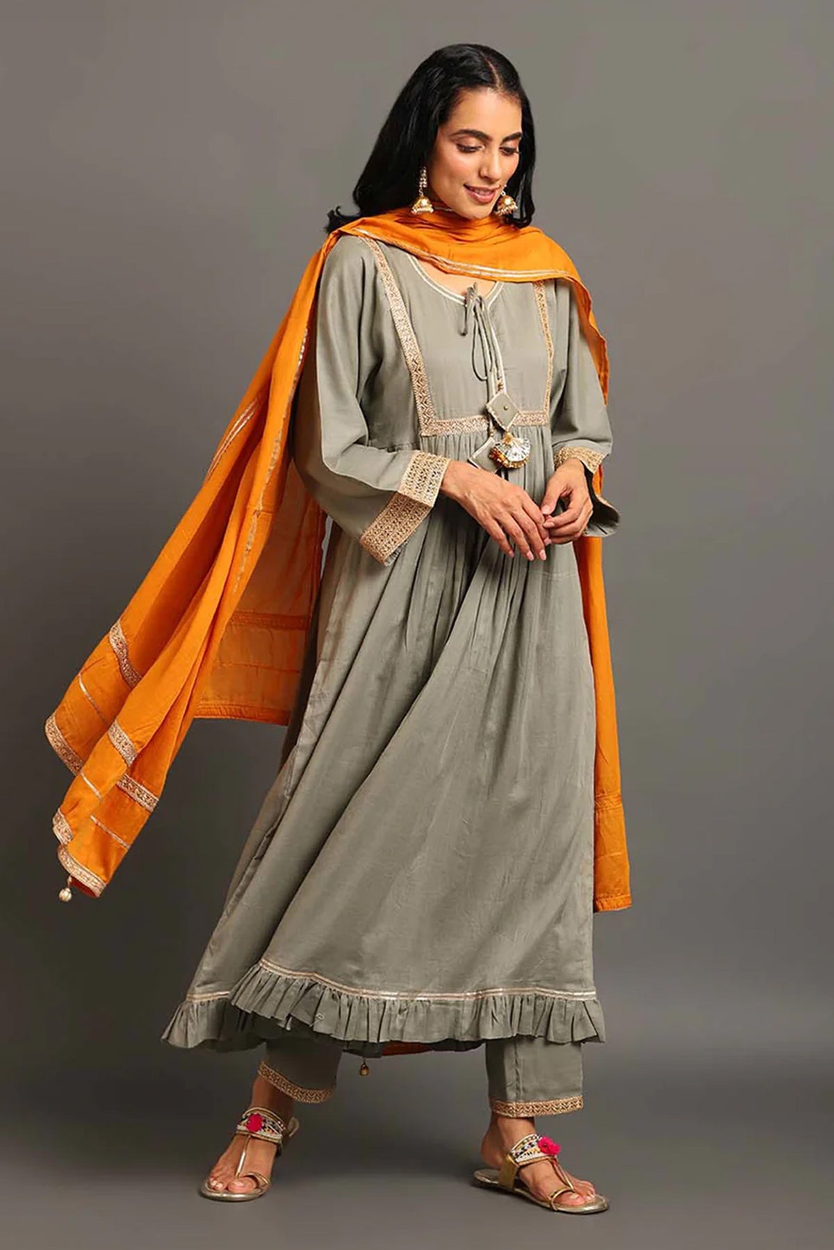 Grey Haseena Kurta Set