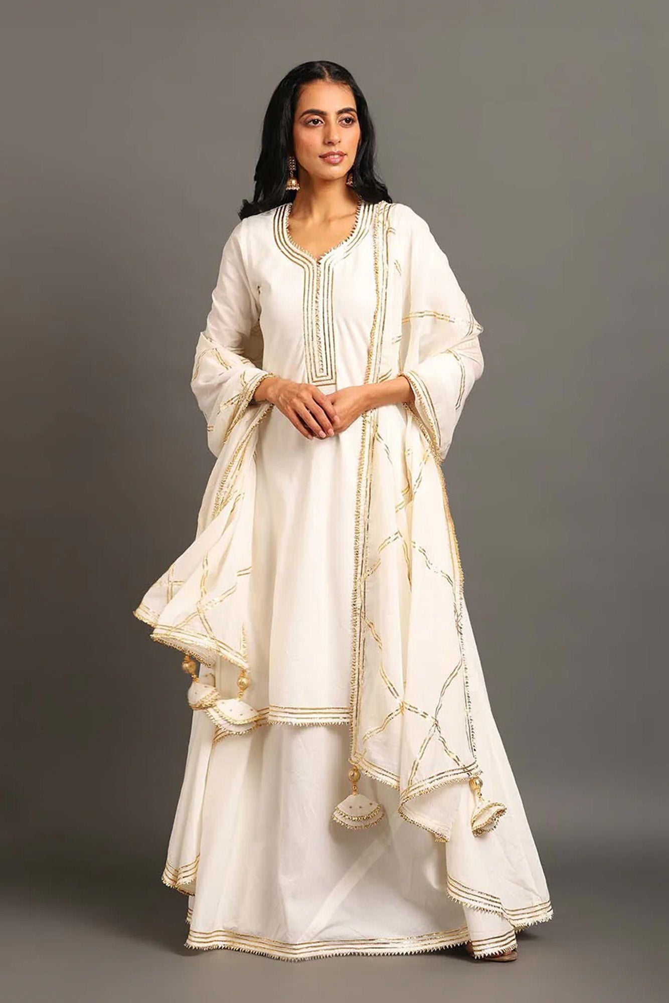 White Saira Double Layered Dress