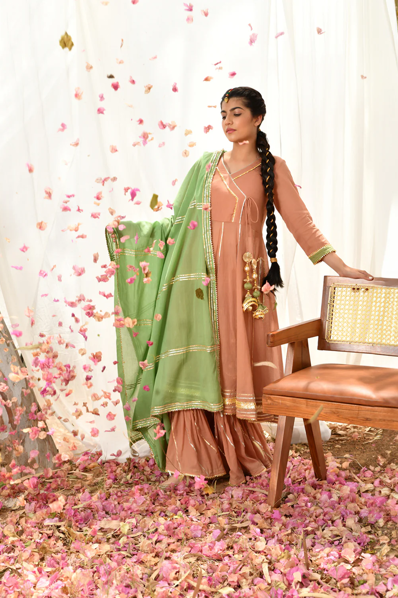 Peach Mastani Anarkali Set