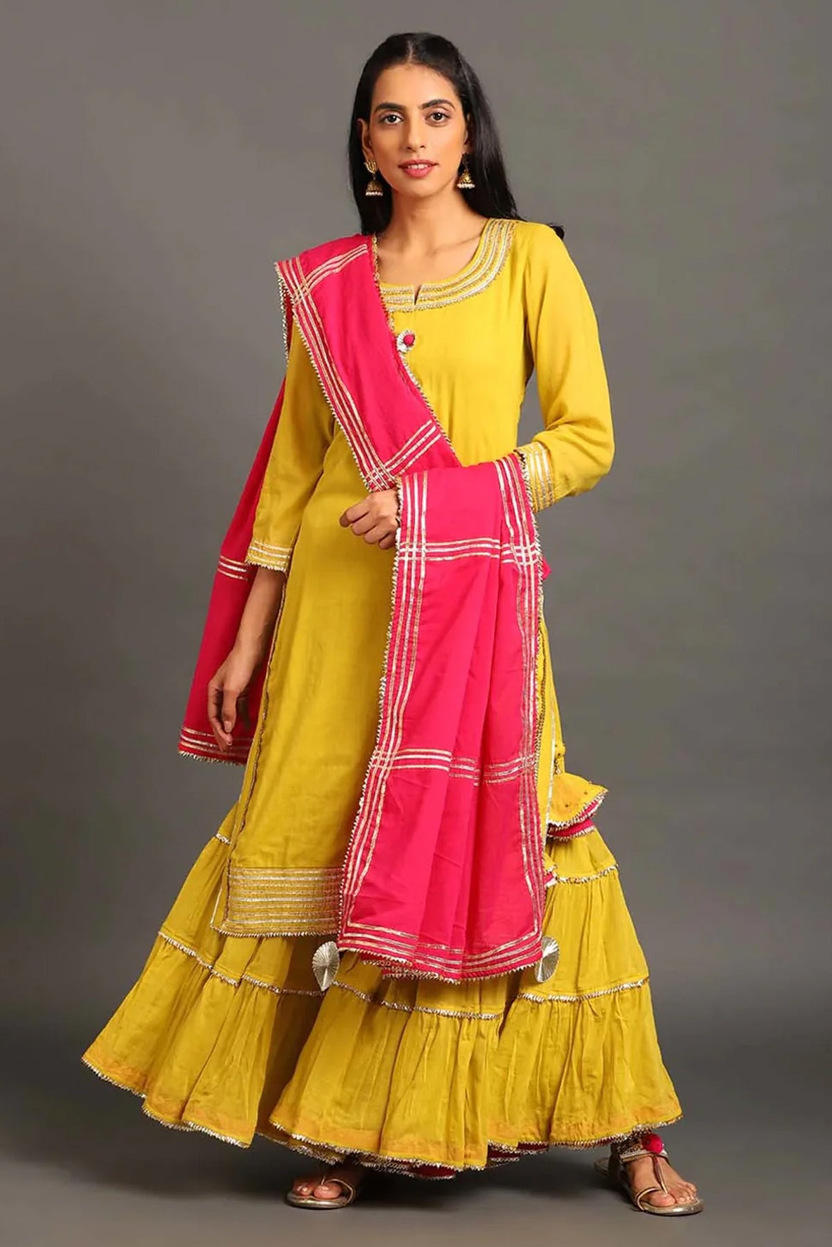 Yellow Mehar Kurta Sharara Set
