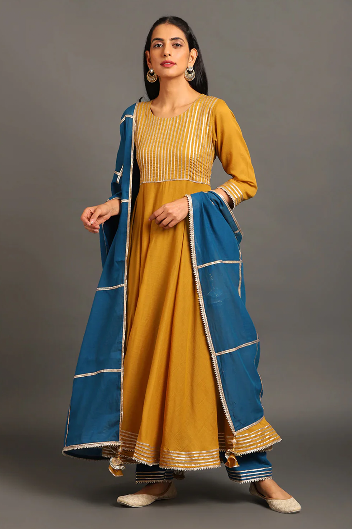 Mustard Heer Anarkali Suit