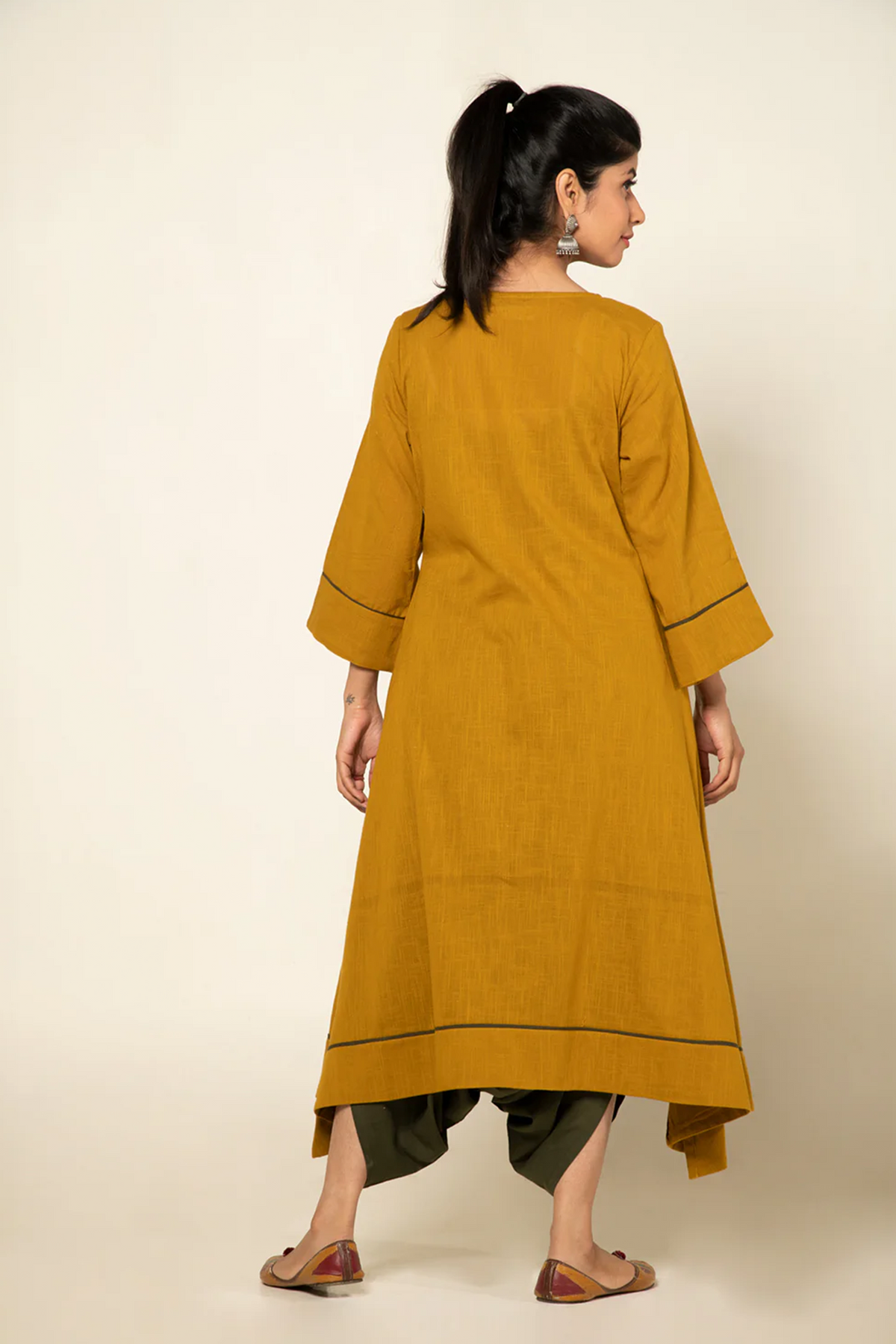 Olive Sufi Saanjh Jumpsuit with Overlay