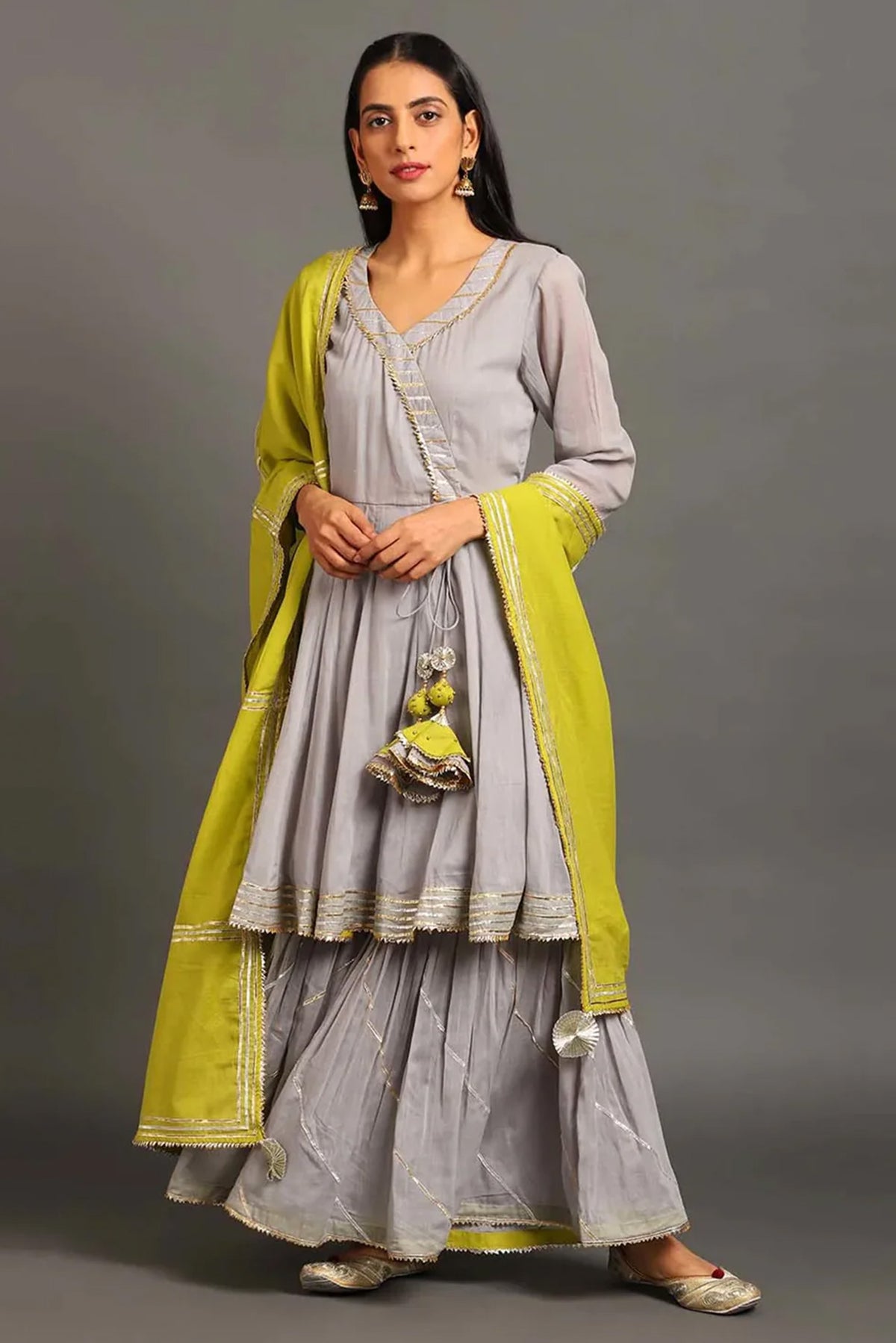 Grey Gul Angarkha Set