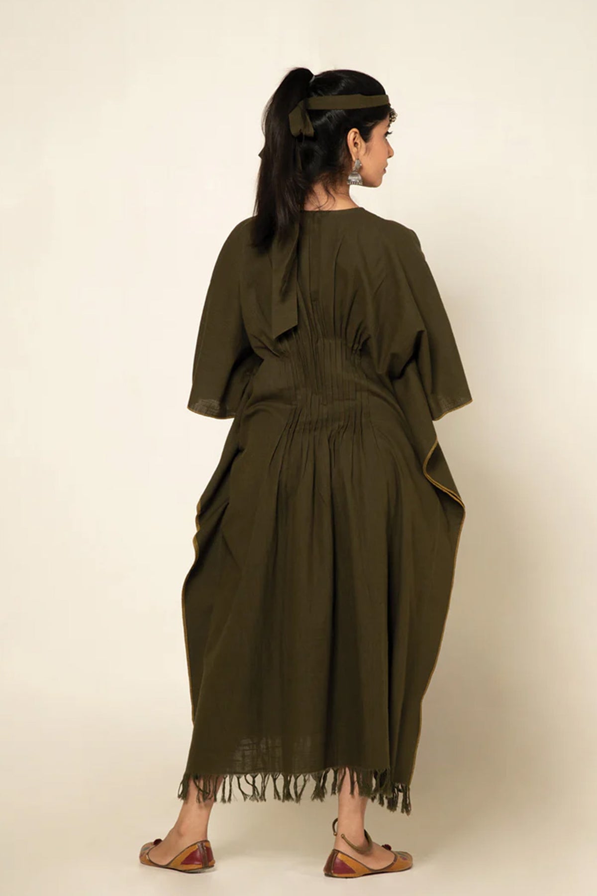 Forest Green Sufi Asmi Kaftan Dress