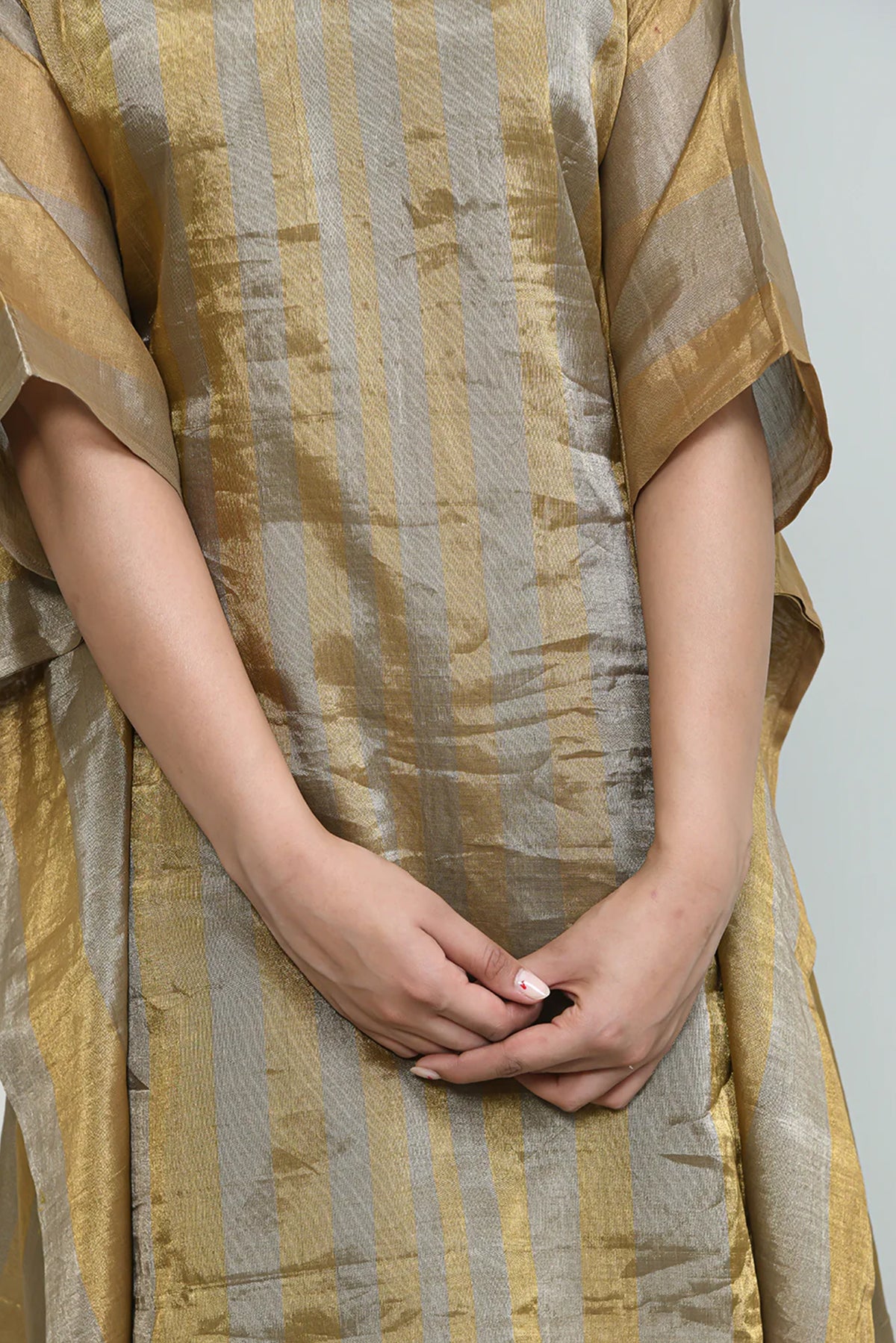 Gold Verticals Tissue Kurta Set