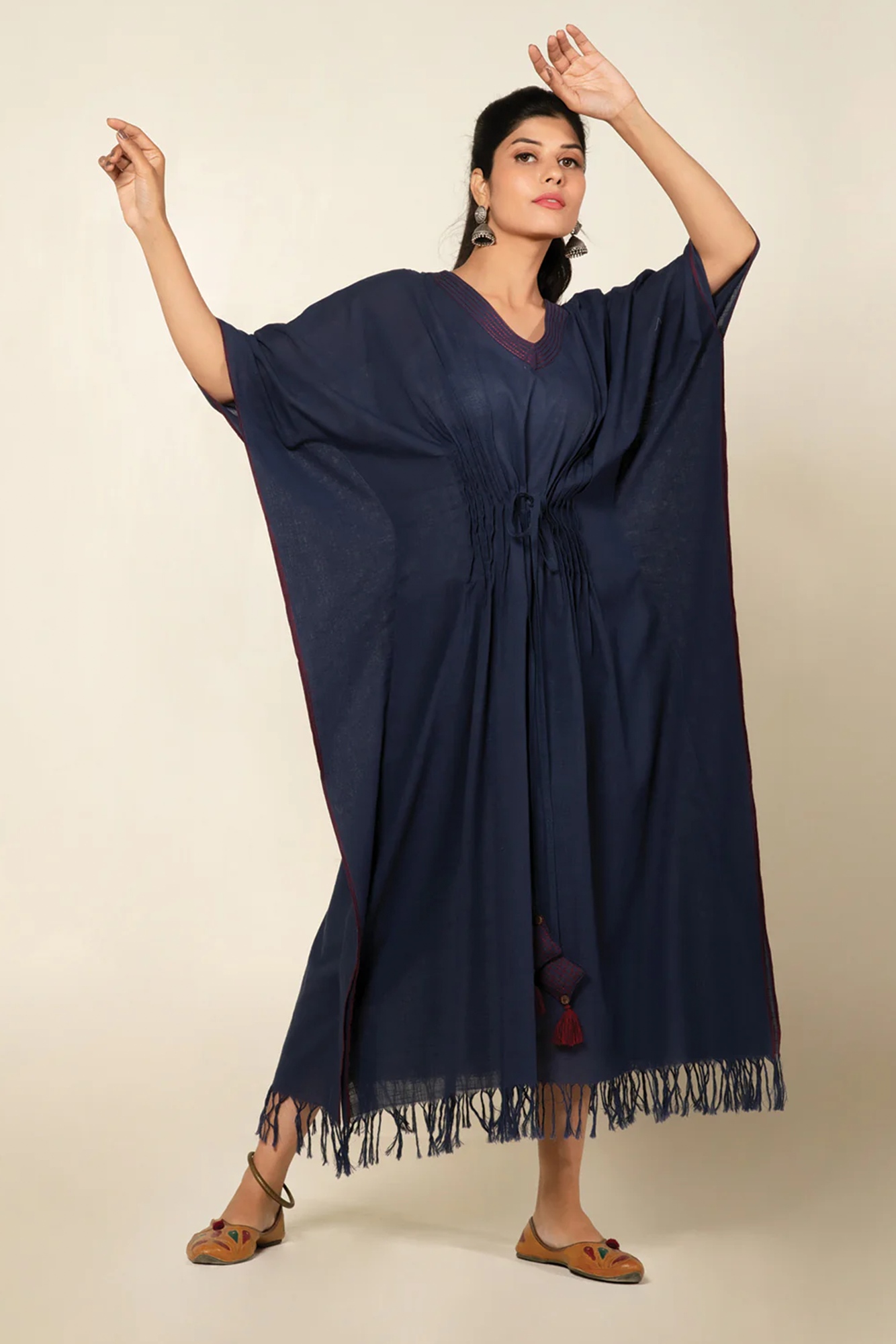 Navy Blue Sufi Asmi Kaftan Dress