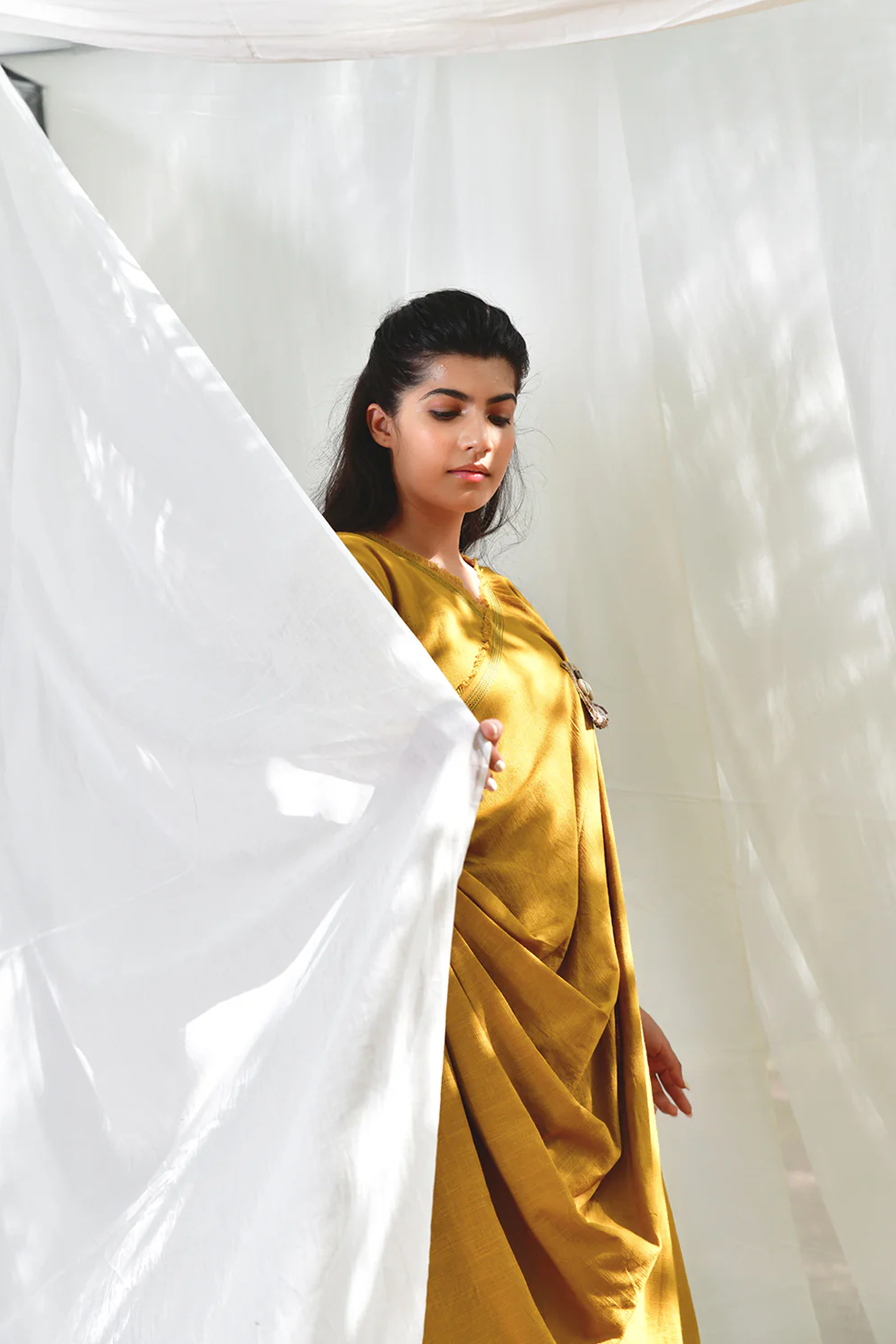 Mustard Sufi Aza Boho Dress