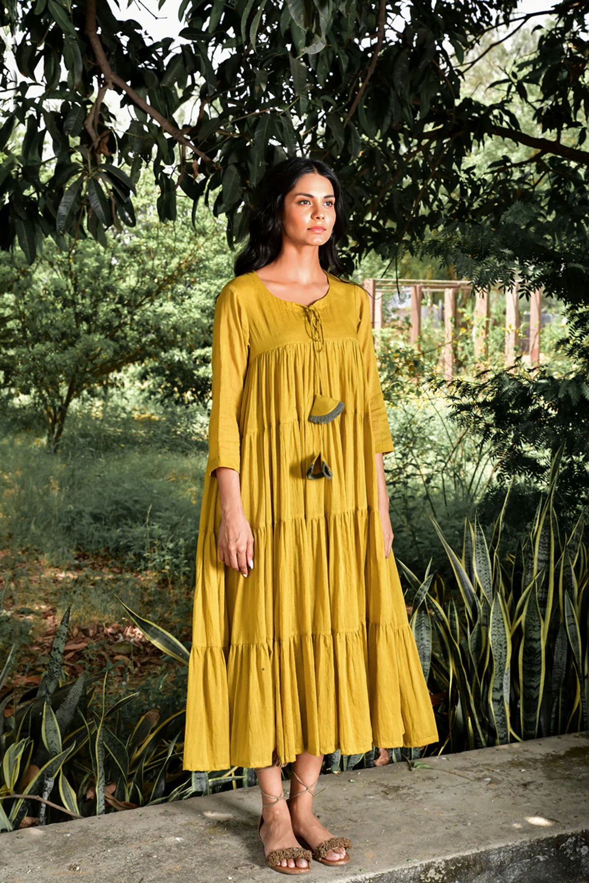 Mustard Summer Tales Casual Summer Dress