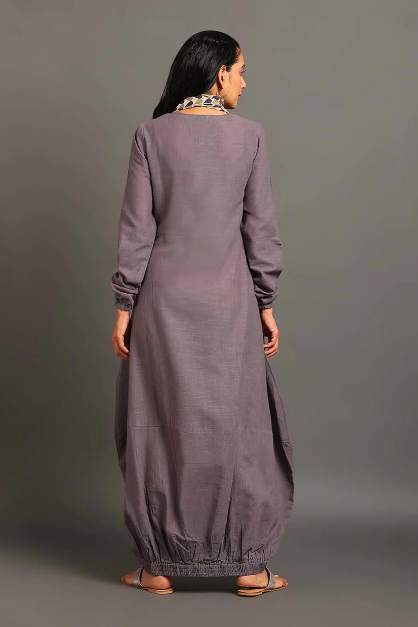 Grey Boho Balloon Dress