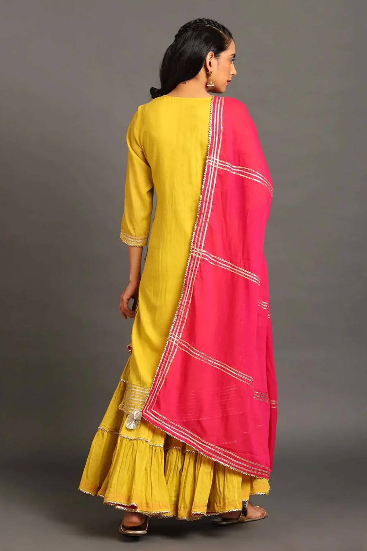 Yellow Mehar Kurta Sharara Set