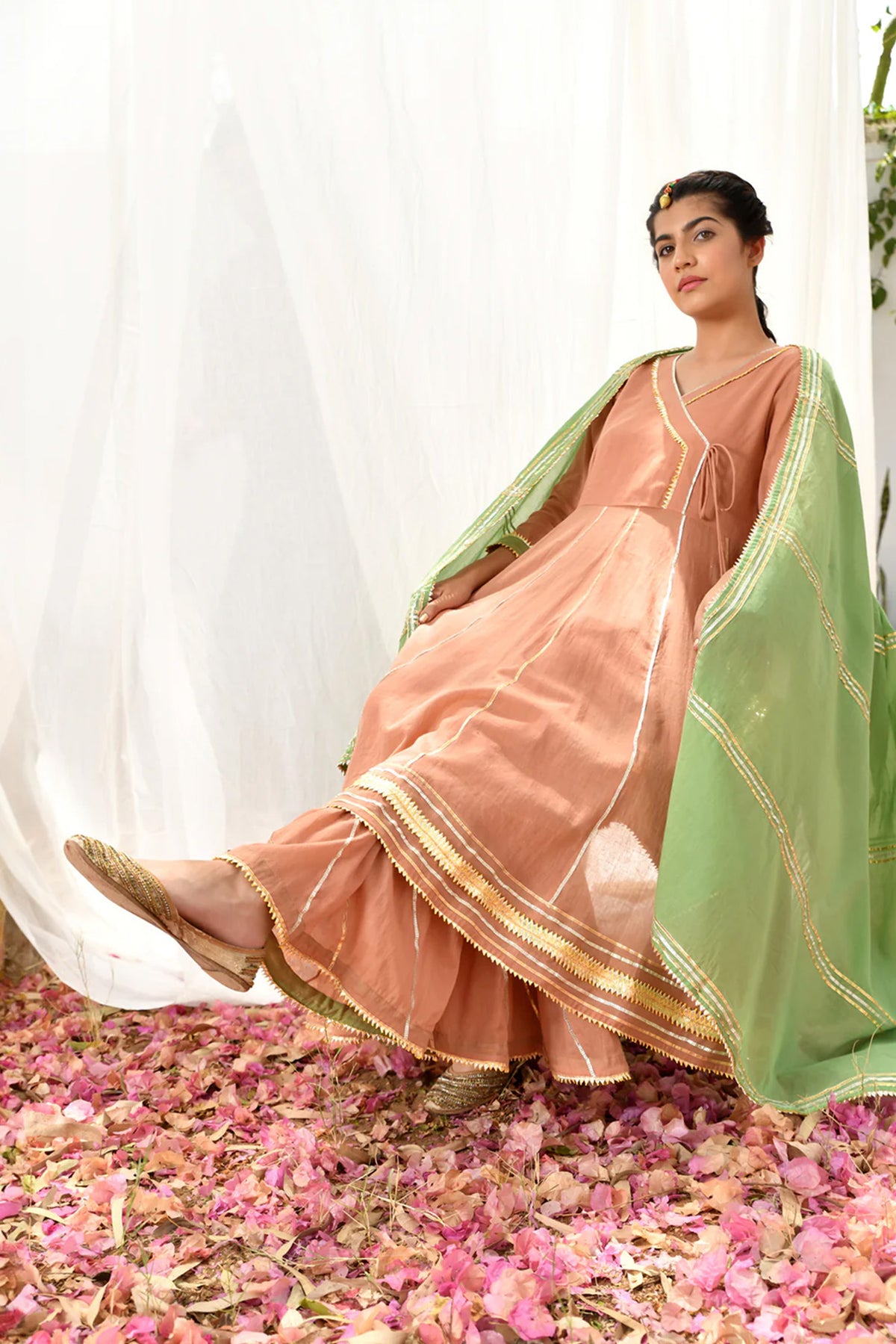 Peach Mastani Anarkali Set