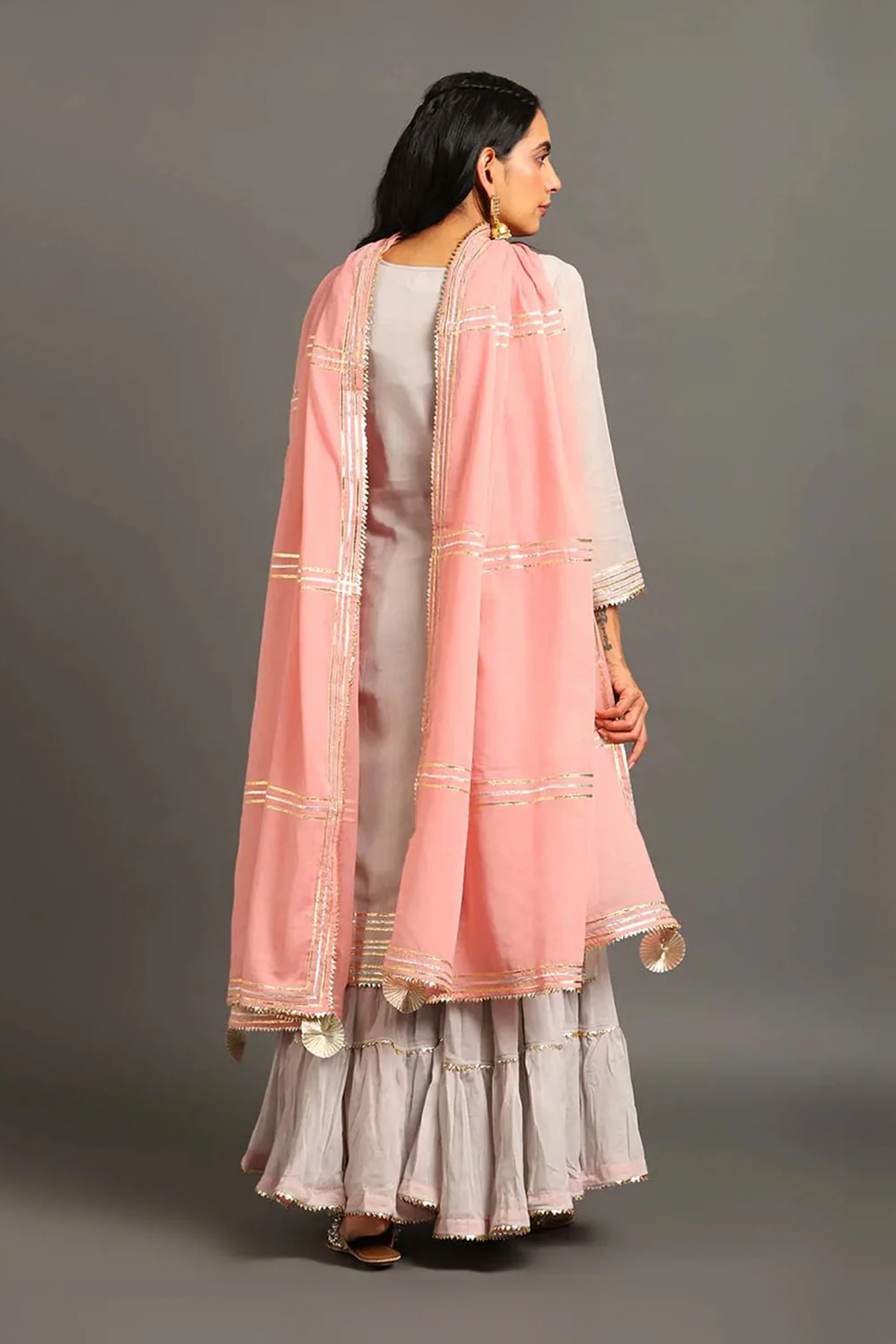 Powder Blue Mehar Kurta Sharara Set