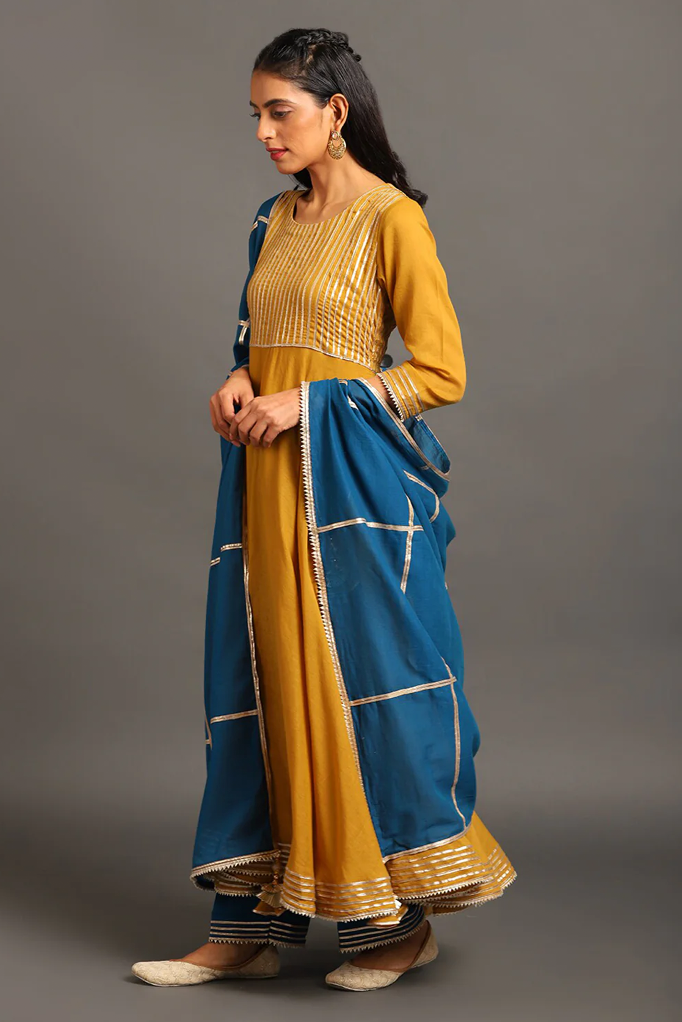 Mustard Heer Anarkali Suit