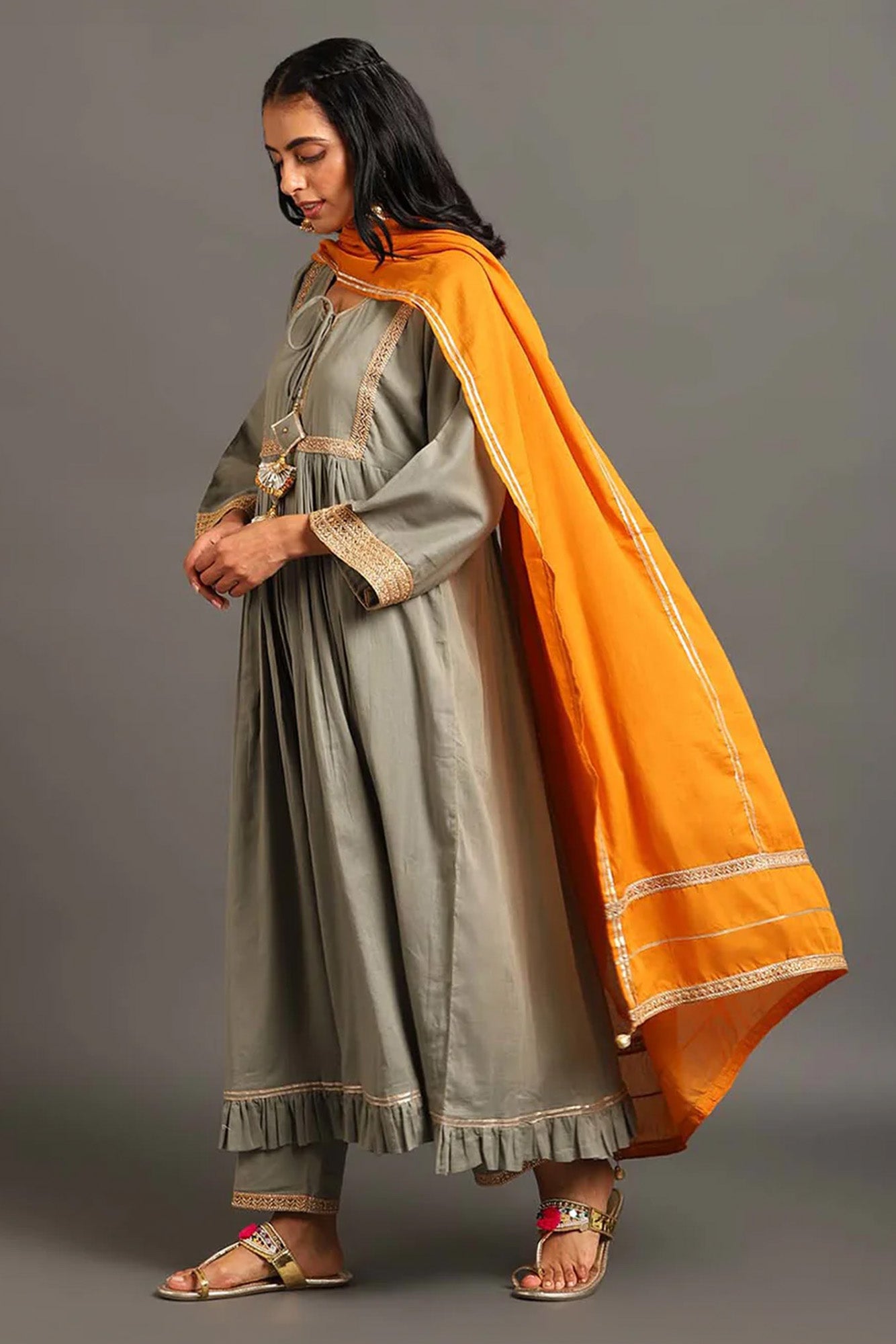 Grey Haseena Kurta Set