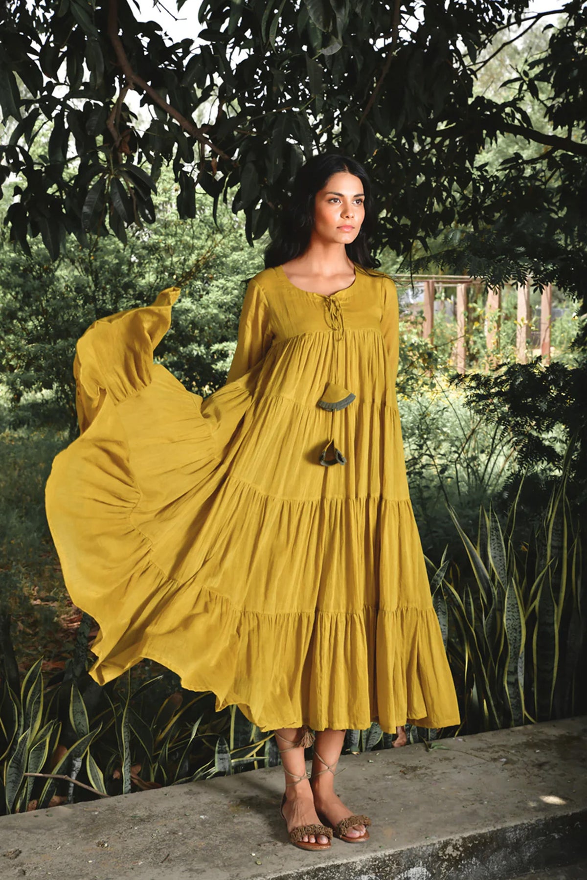 Mustard Summer Tales Casual Summer Dress