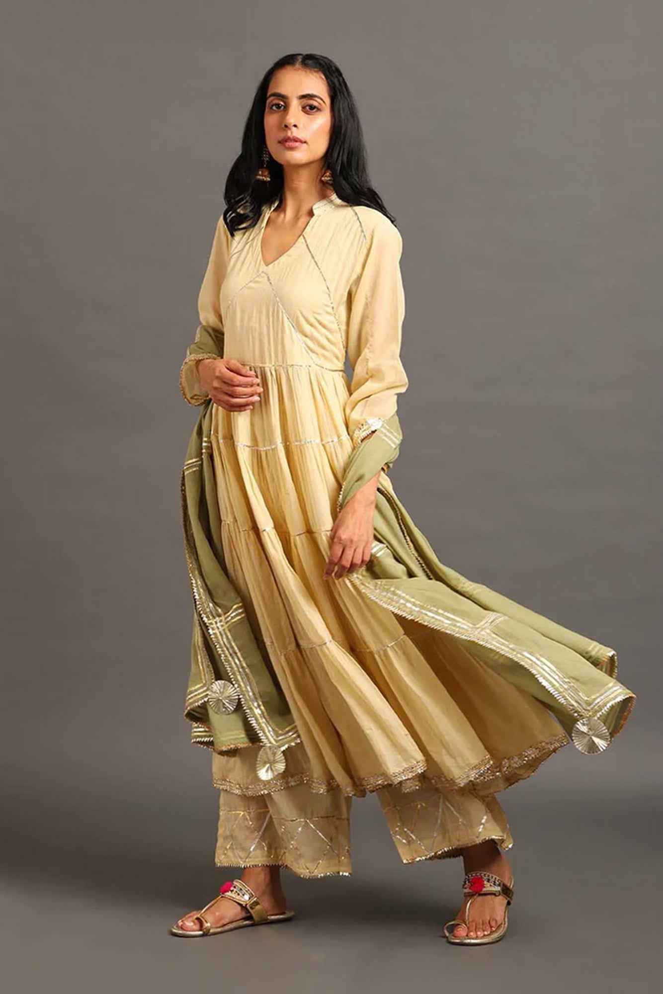 Cream Fizaa Kurta Set