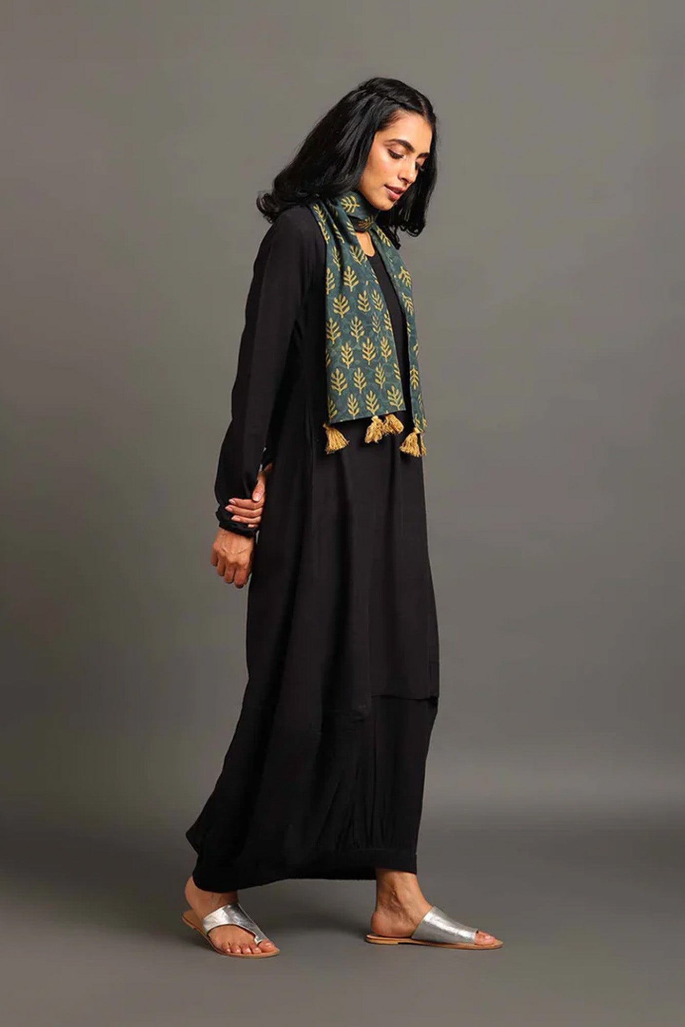 Black Boho Balloon Dress