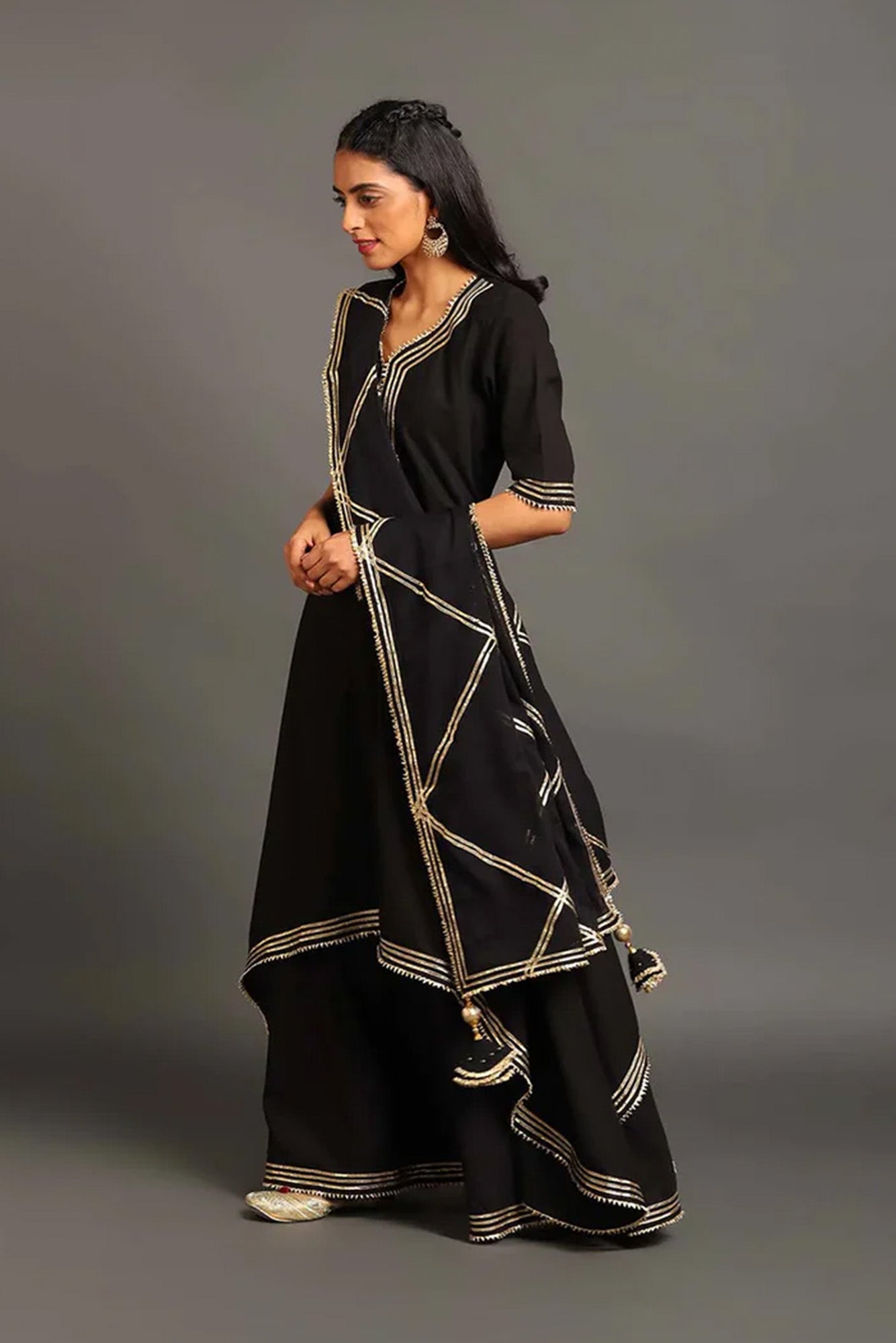 Black Saira Double Layered Dress