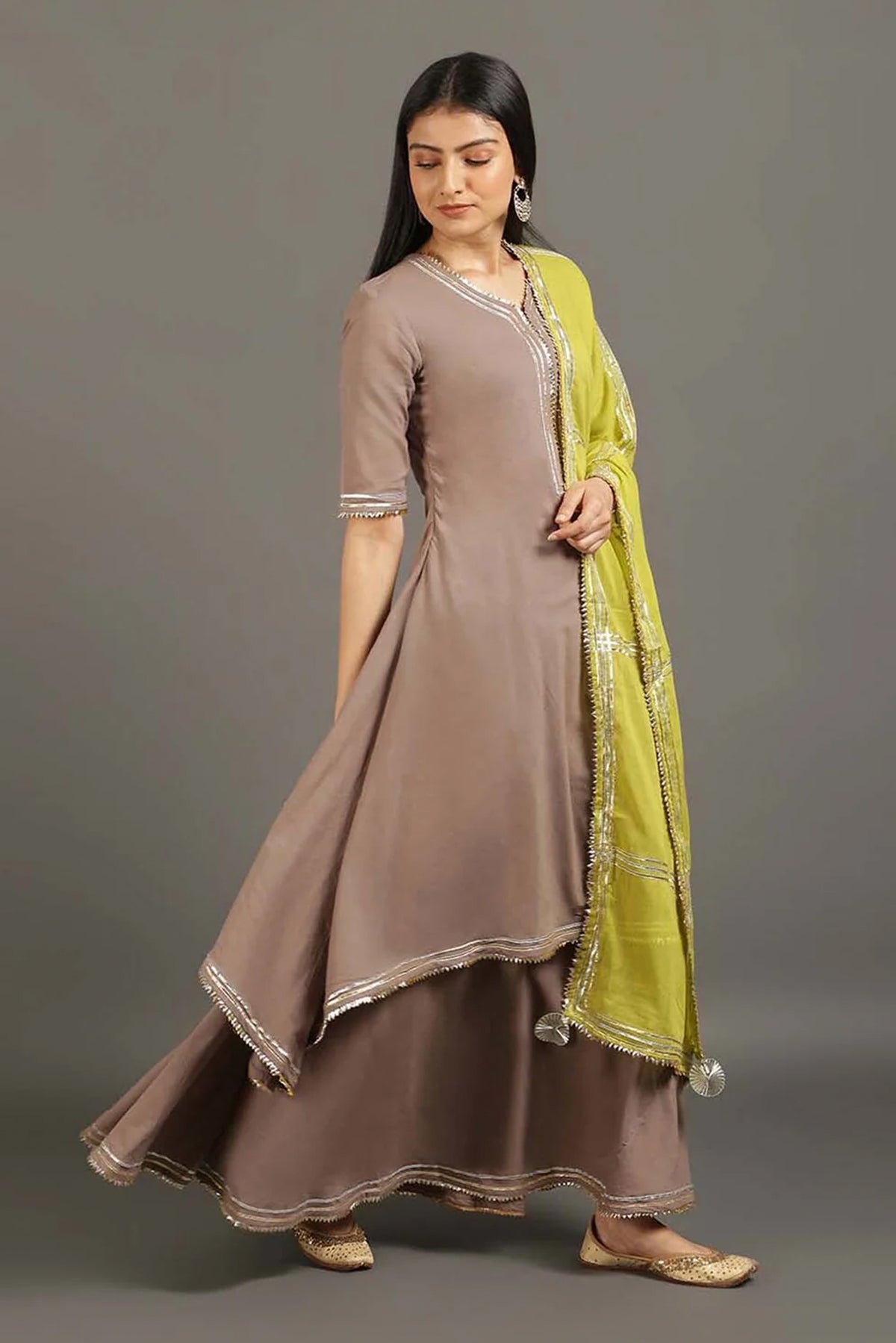 Fossil Grey Zara Double Layered Dress