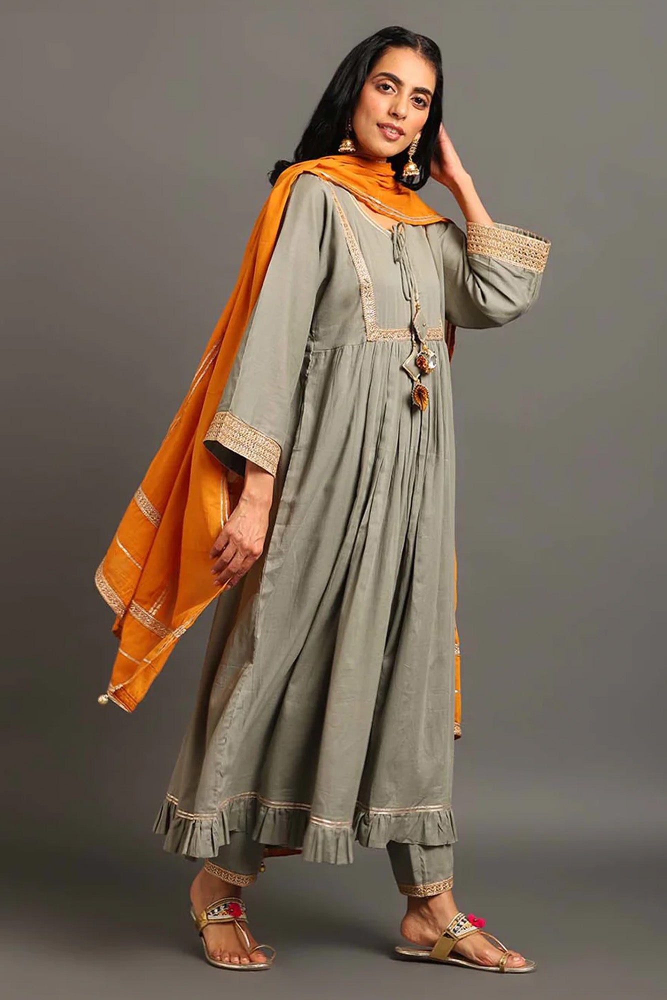 Grey Haseena Kurta Set