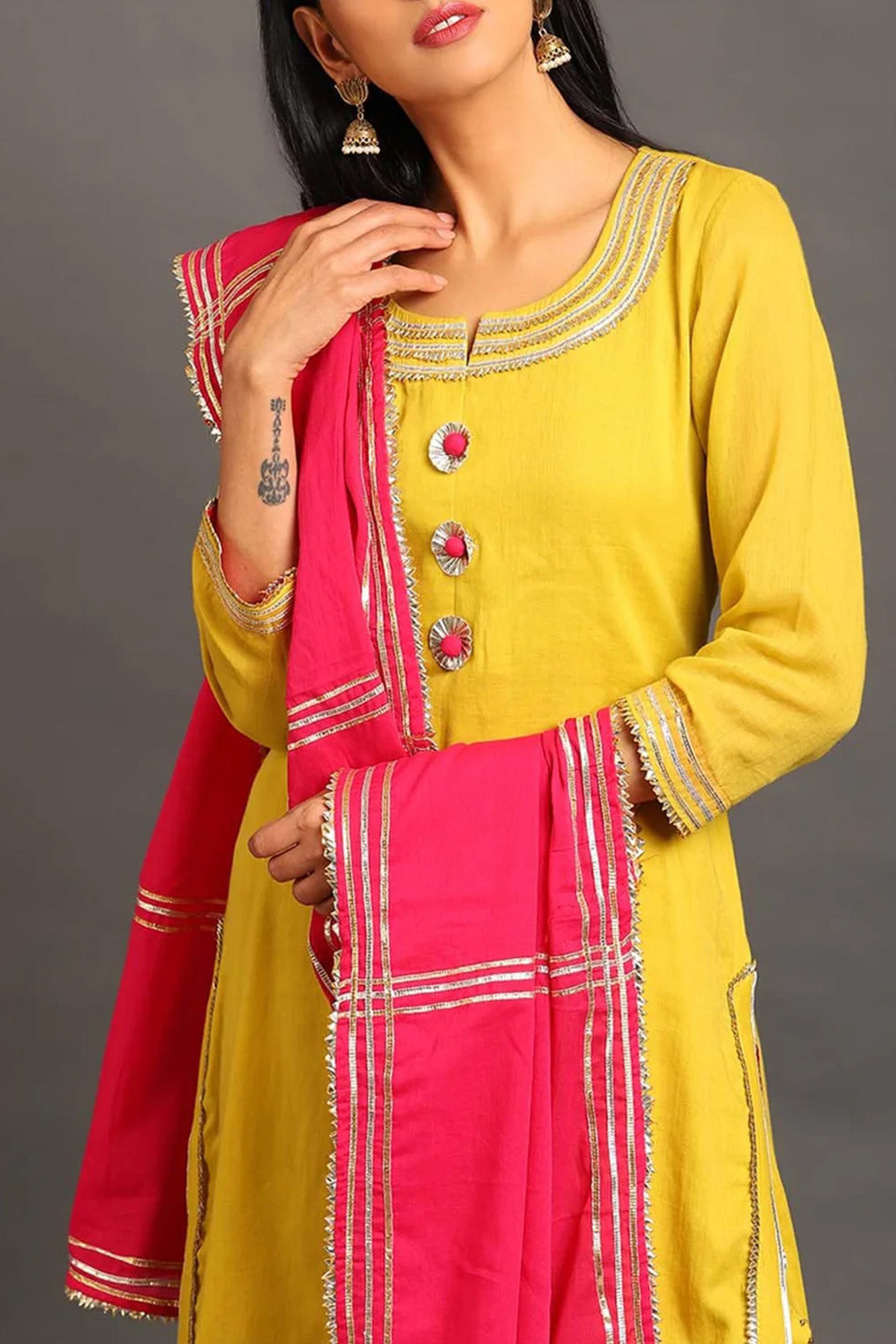 Yellow Mehar Kurta Sharara Set