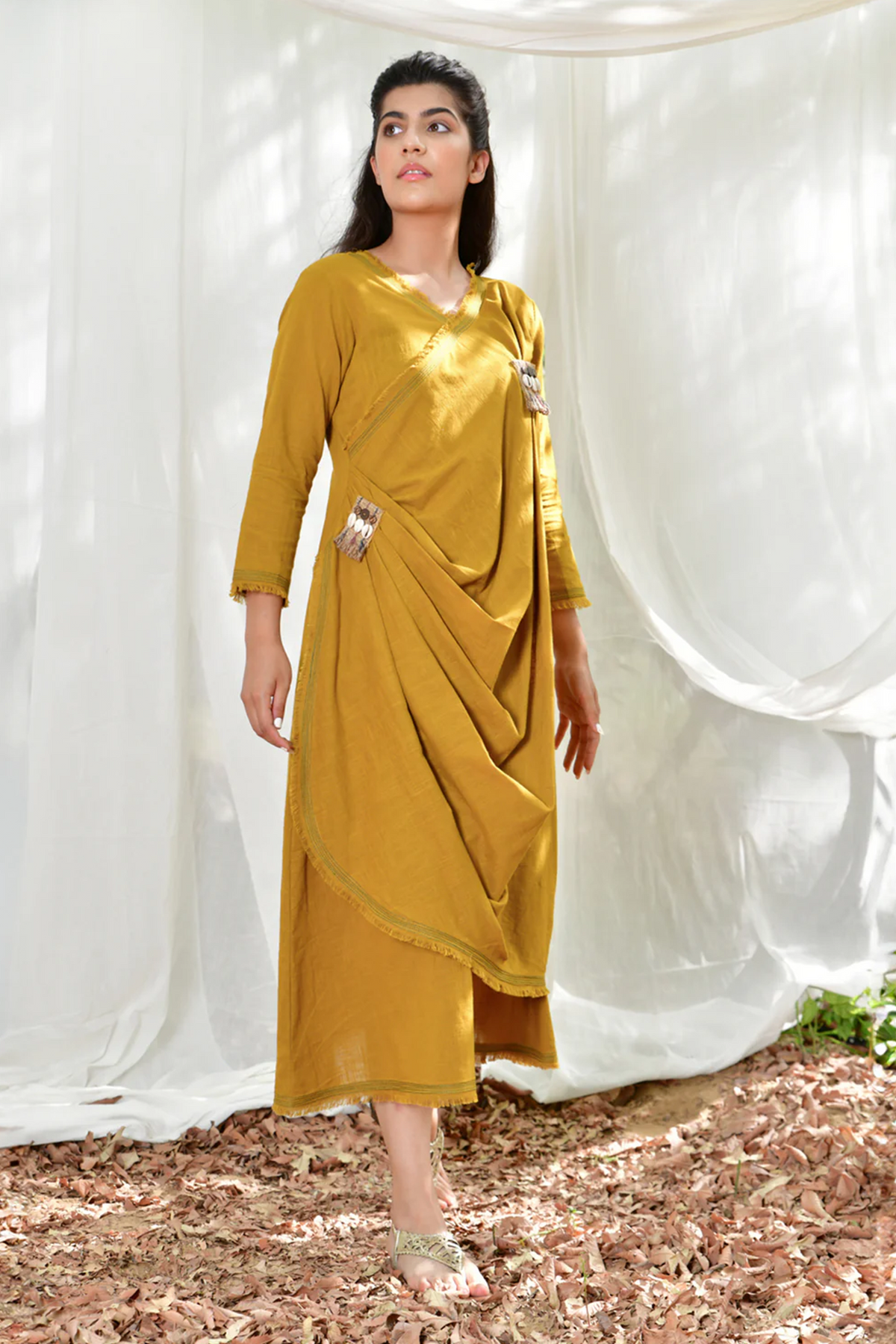 Mustard Sufi Aza Boho Dress