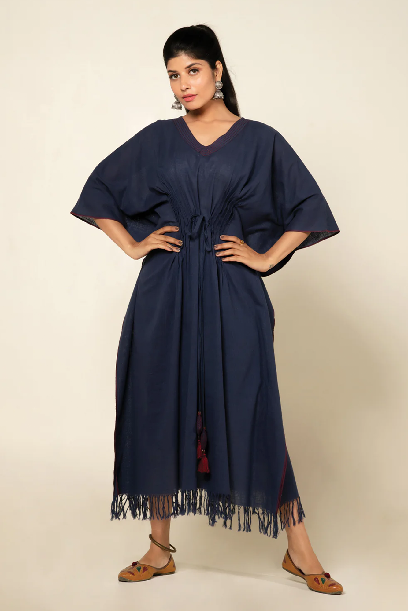 Navy Blue Sufi Asmi Kaftan Dress