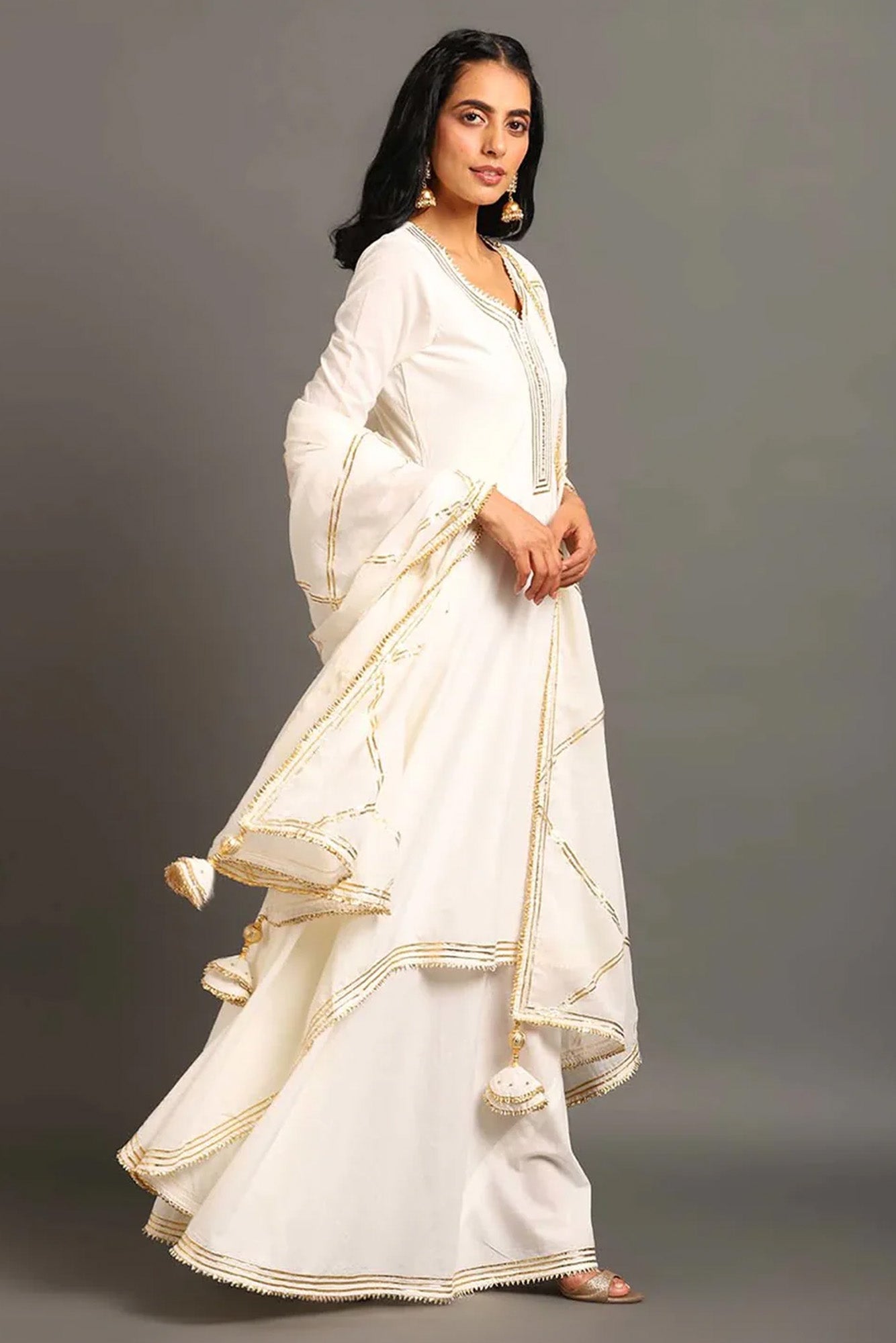 White Saira Double Layered Dress