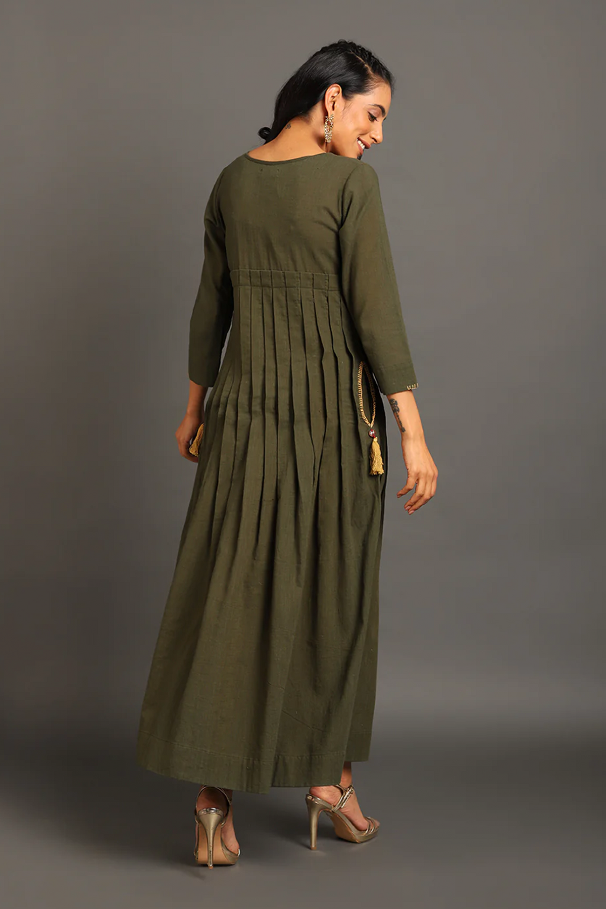 Pleat Around Long Dress