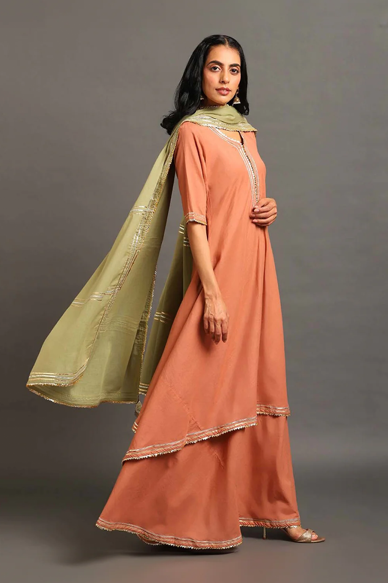 Rust Zara Double Layered Dress