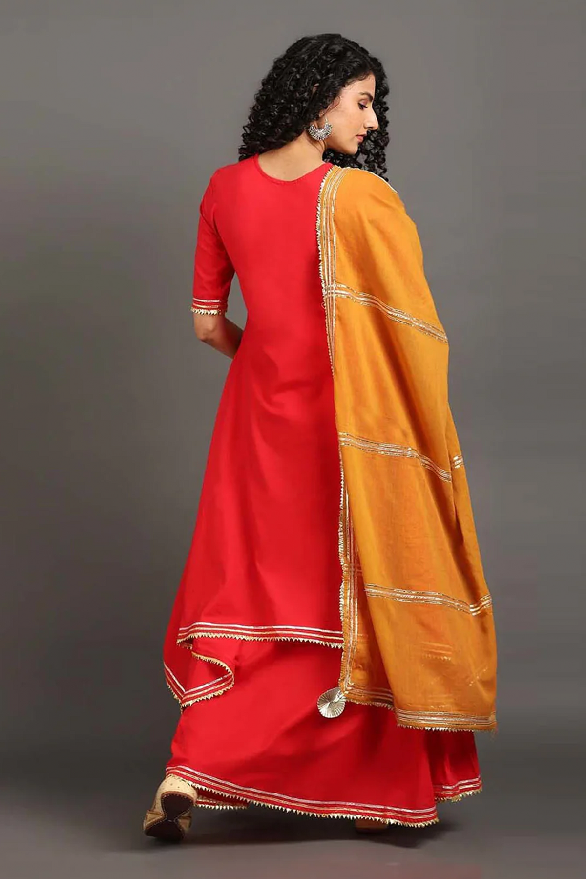 Red Zara Double Layered Dress