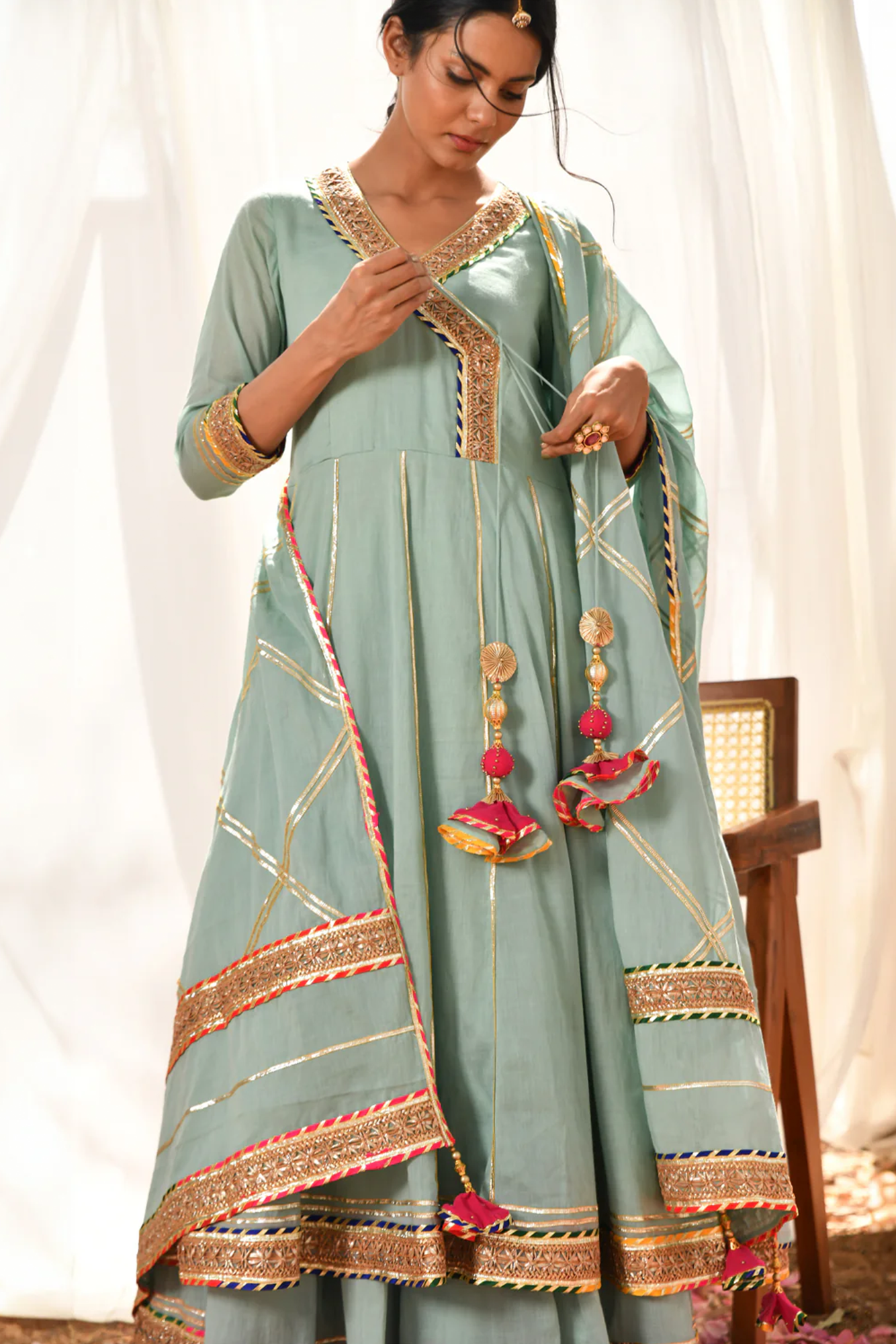 Mint Atrangi Anarkali Set