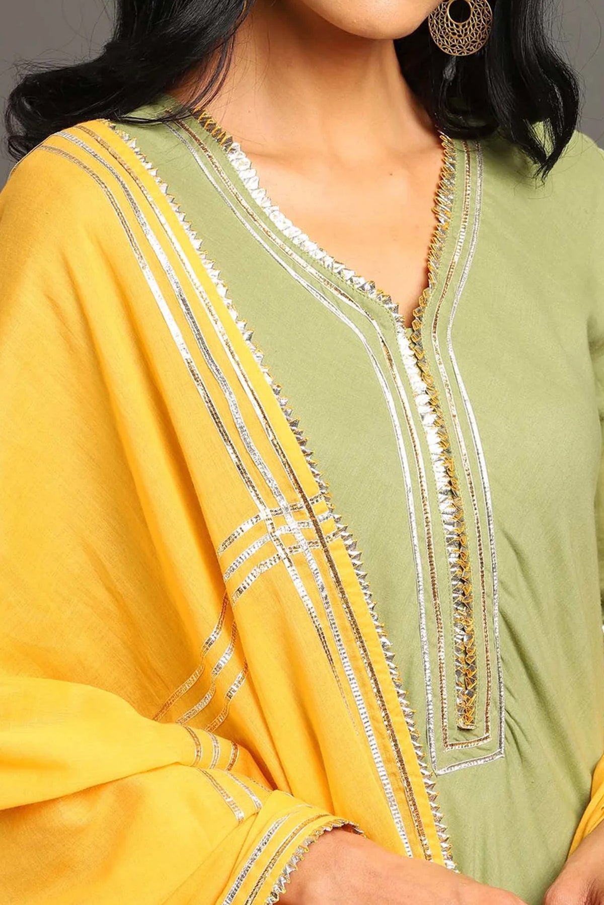 Green Zara Double Layered Dress
