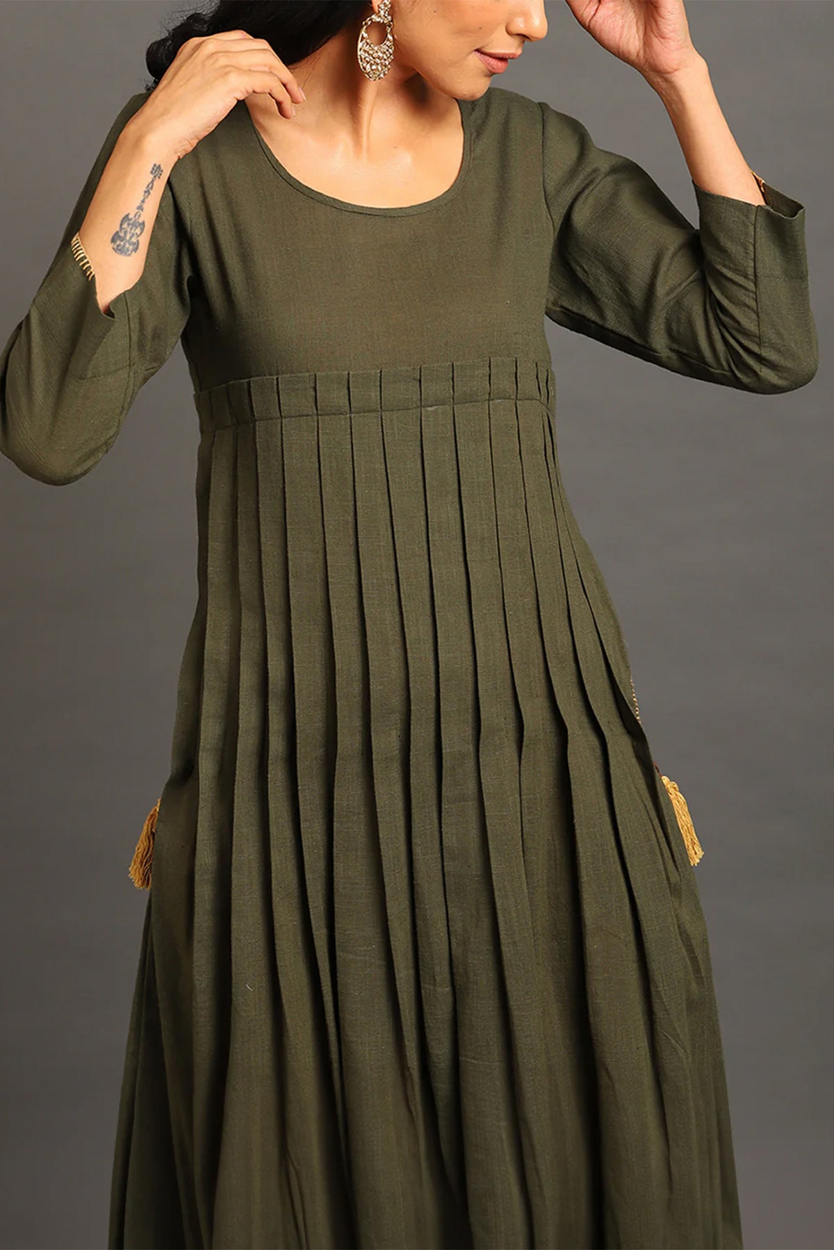 Pleat Around Long Dress