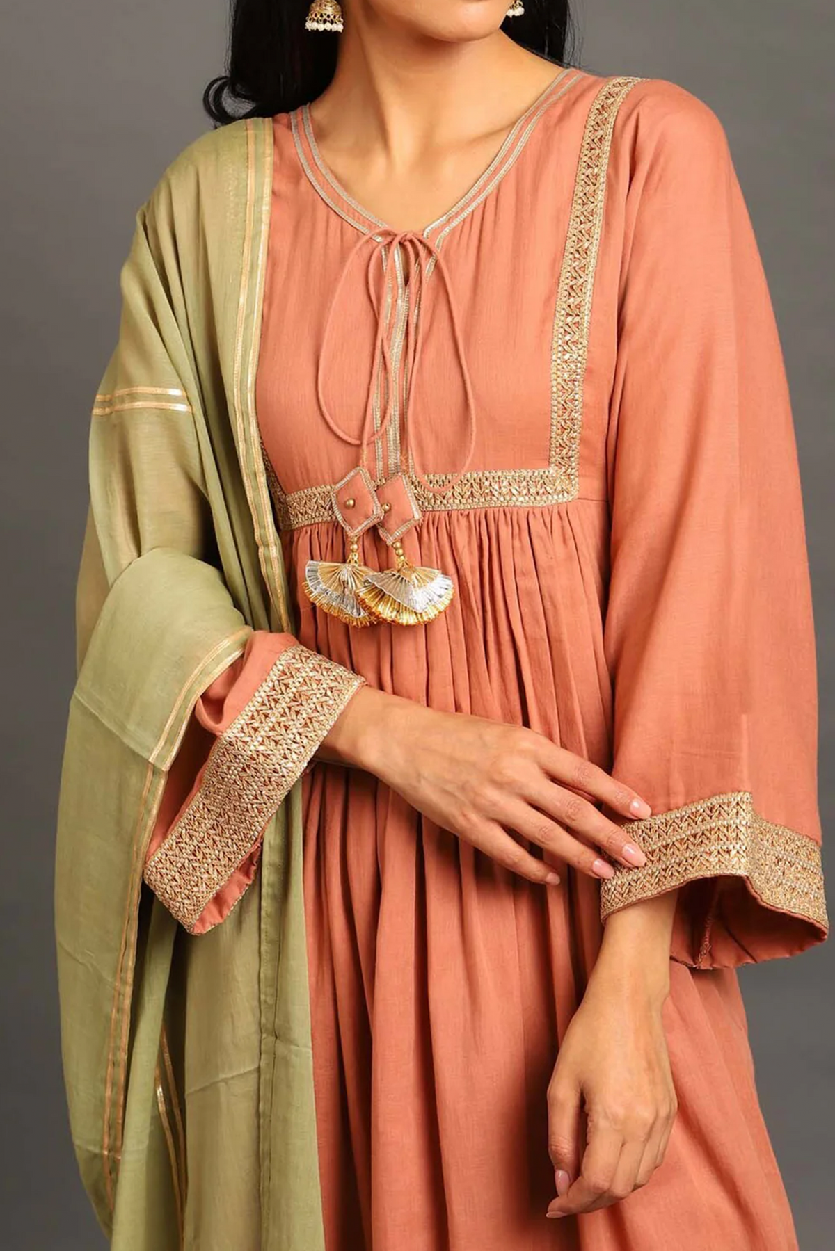 Rust Haseena Kurta Set