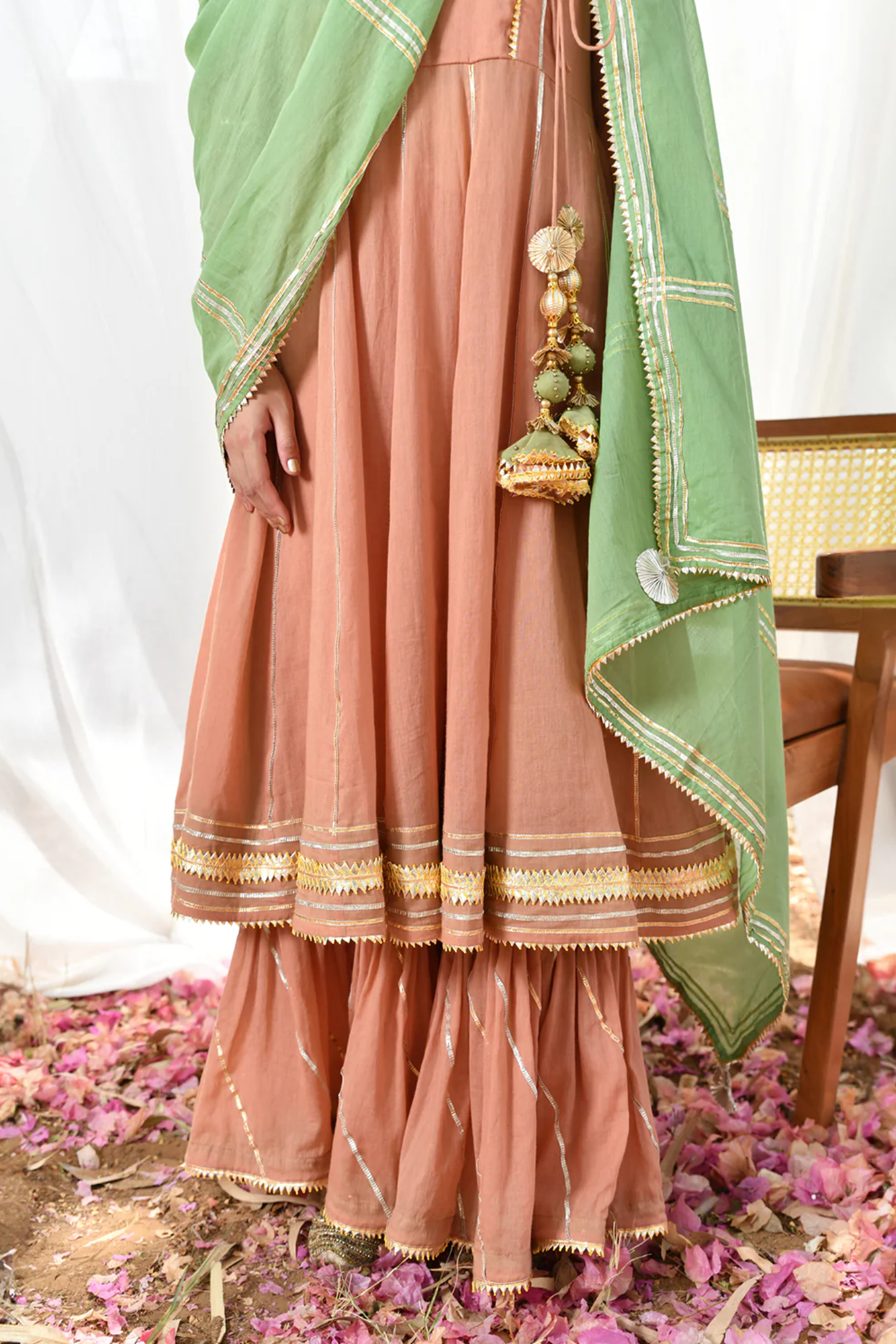 Peach Mastani Anarkali Set