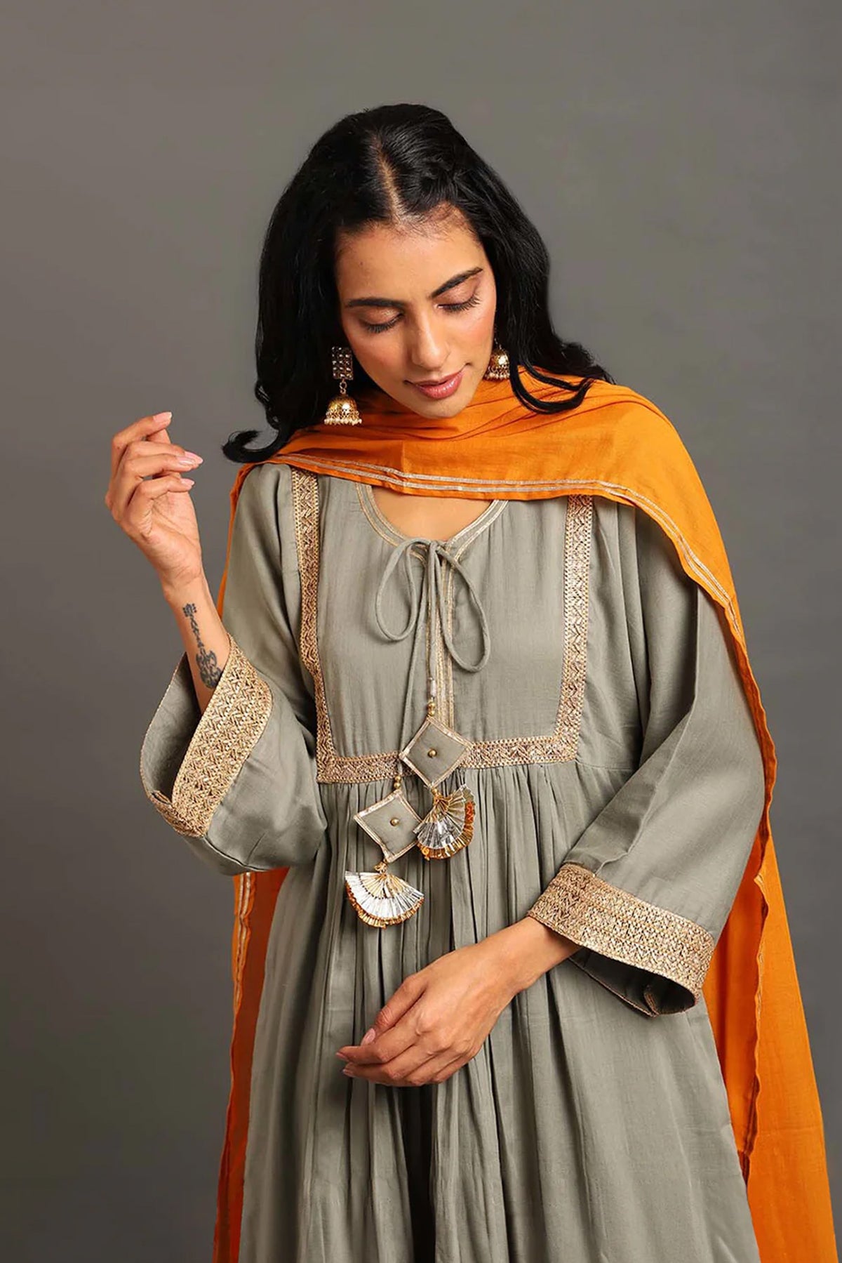 Grey Haseena Kurta Set