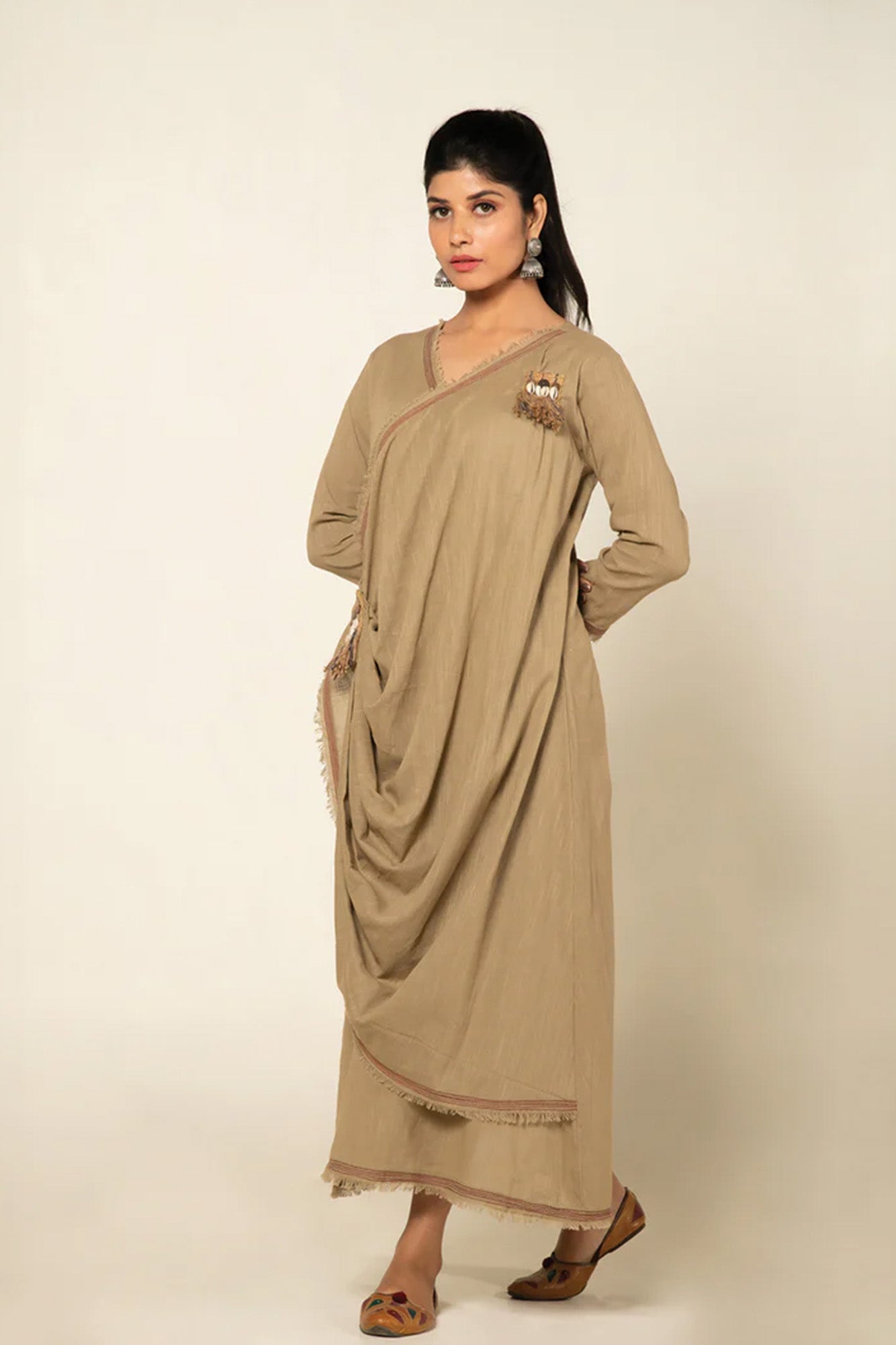 Beige Sufi Aza Boho Dress