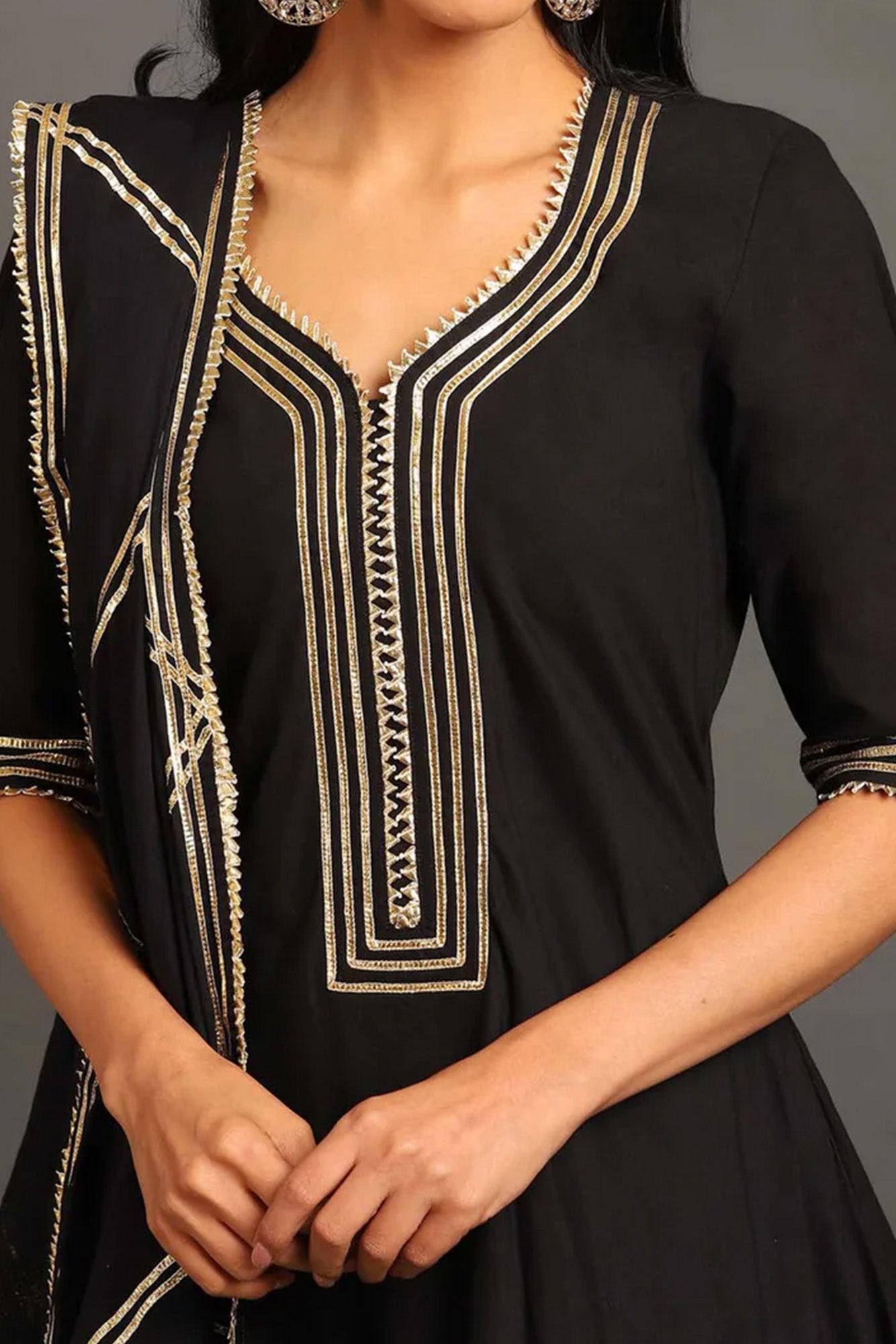 Black Saira Double Layered Dress