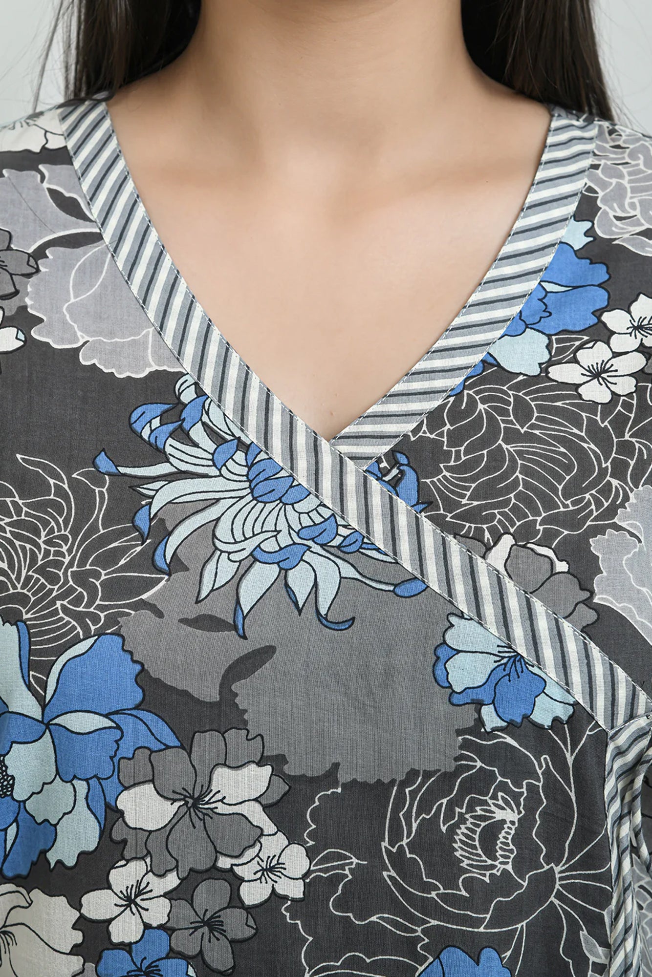 Grey Angarkha Kurta Set