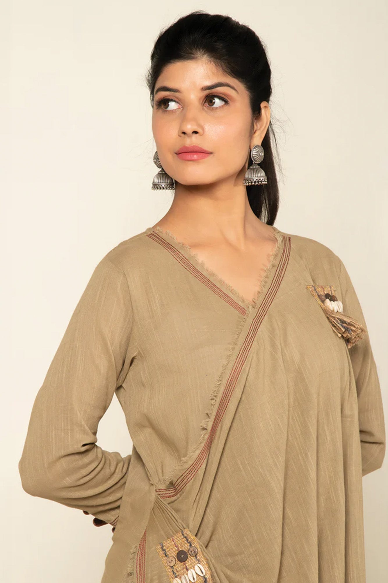 Beige Sufi Aza Boho Dress