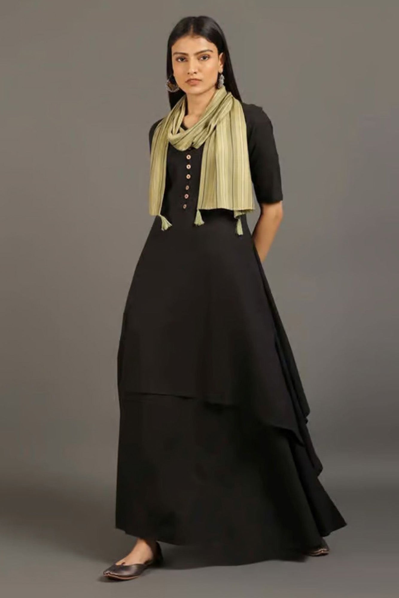 Black Happy Days Double Layered Dress
