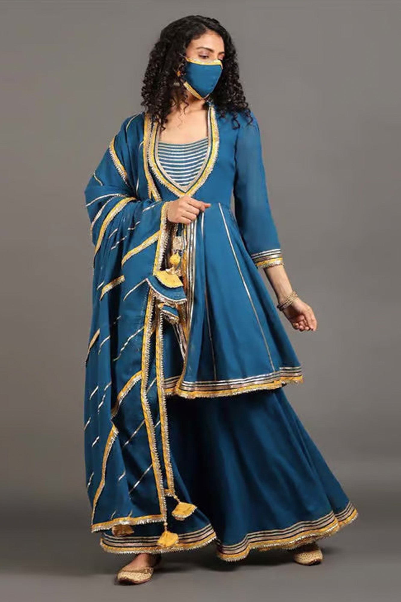 Casa Jodha Anarkali Sharara Set