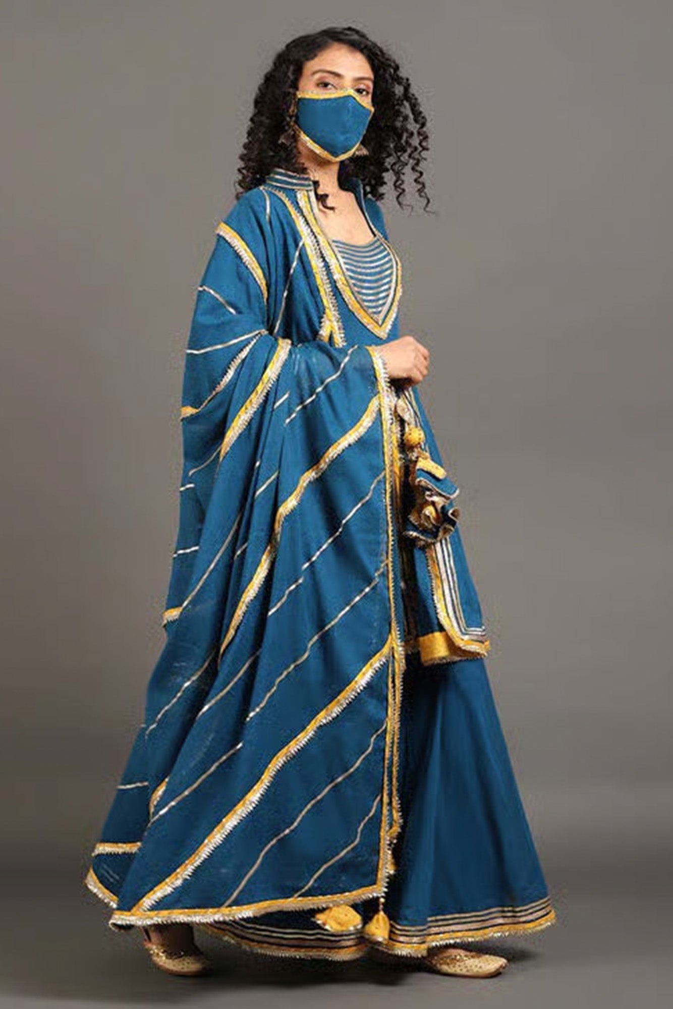 Casa Jodha Anarkali Sharara Set