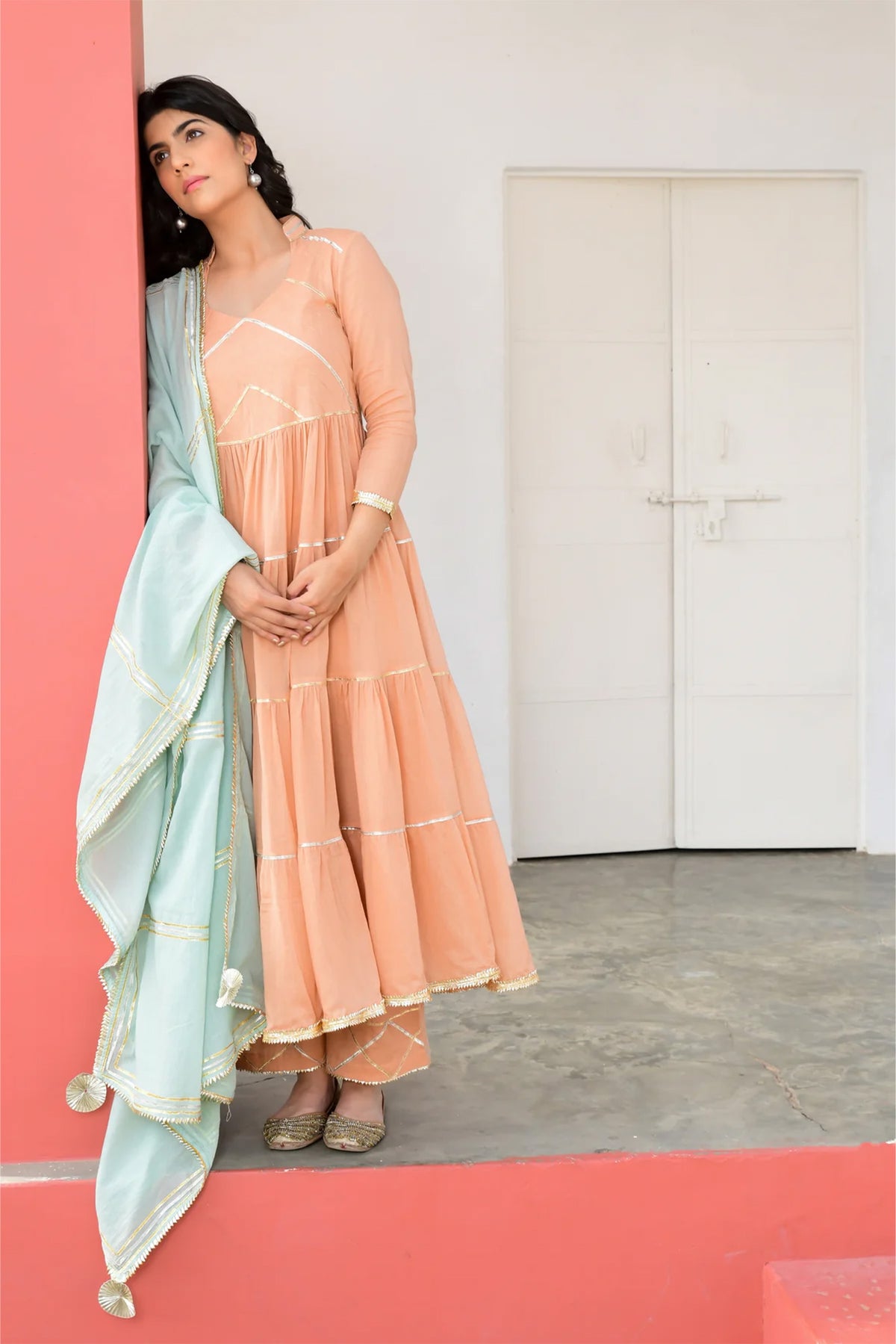 Peach Fizaa Kurta Set