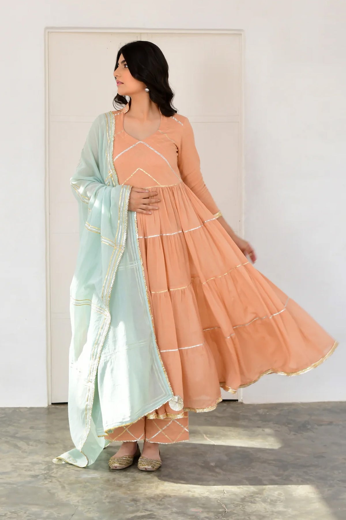 Peach Fizaa Kurta Set