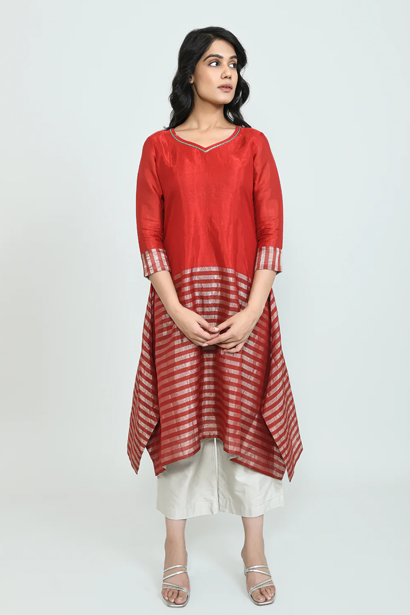 Scarlet Wonder Tissue Kurta Set