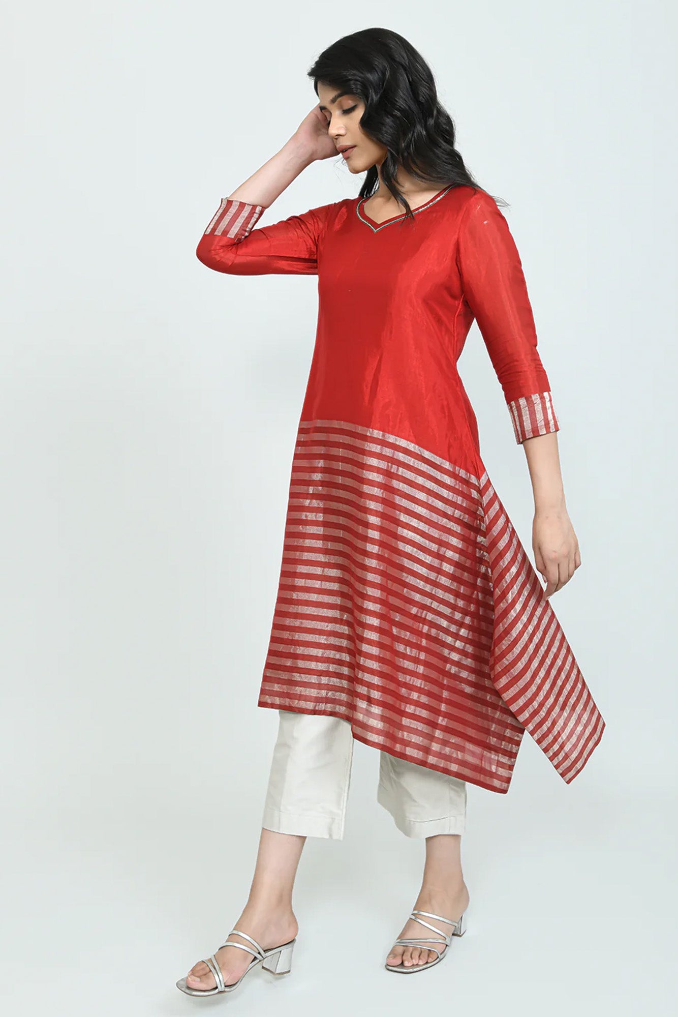 Scarlet Wonder Tissue Kurta Set