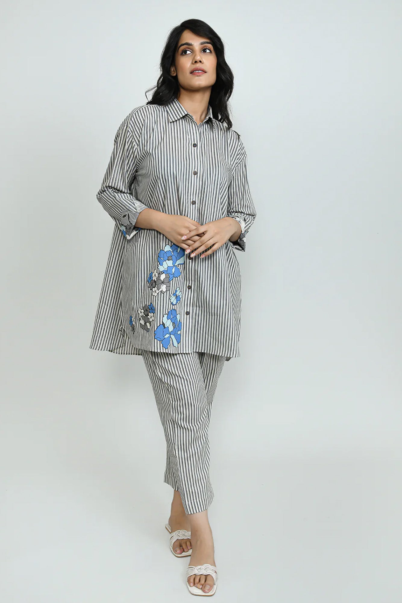 Grey Flora Co-ord Set